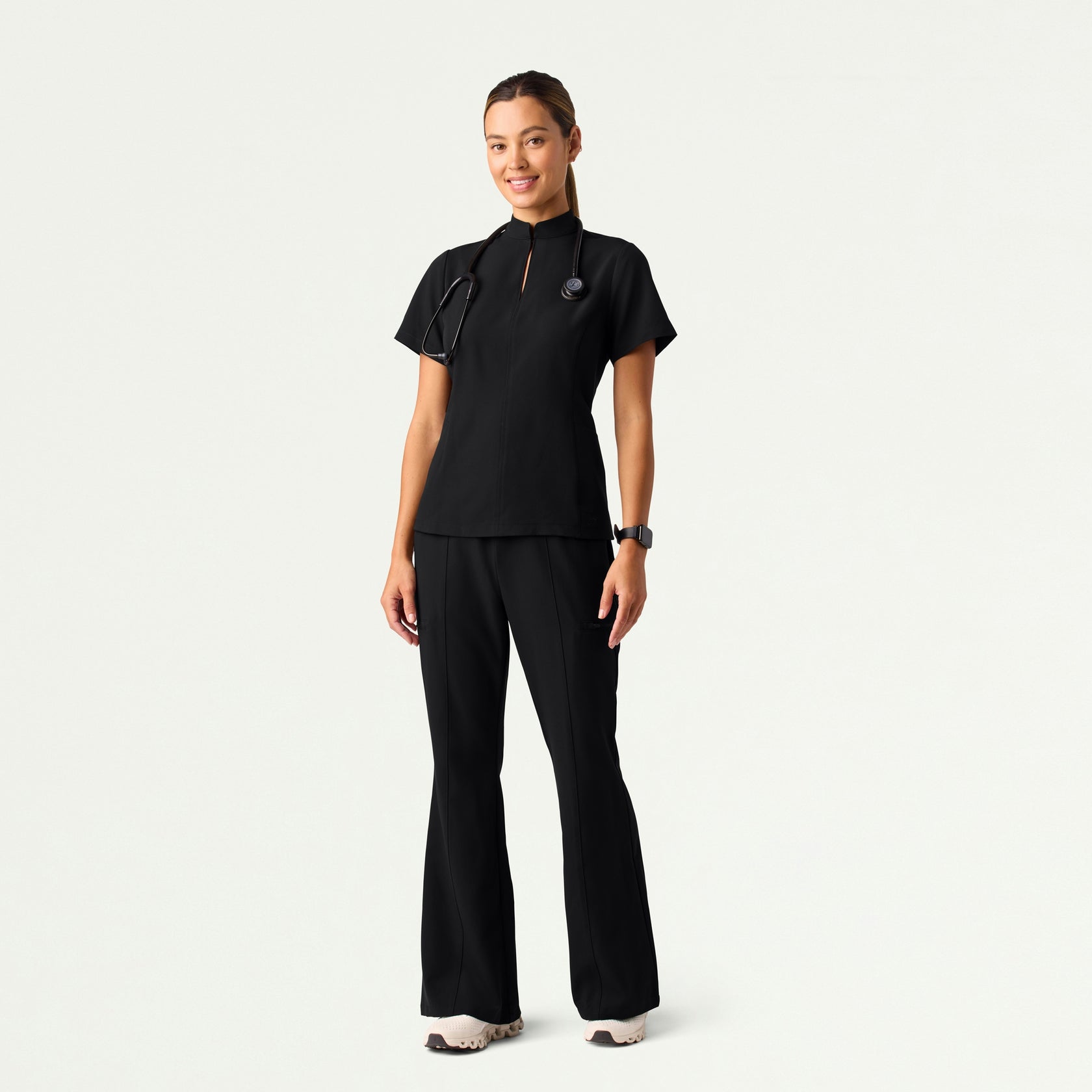 Harper Slim High Waisted Scrub Pant - Black - WOMEN'S PANTS - Jaanuu