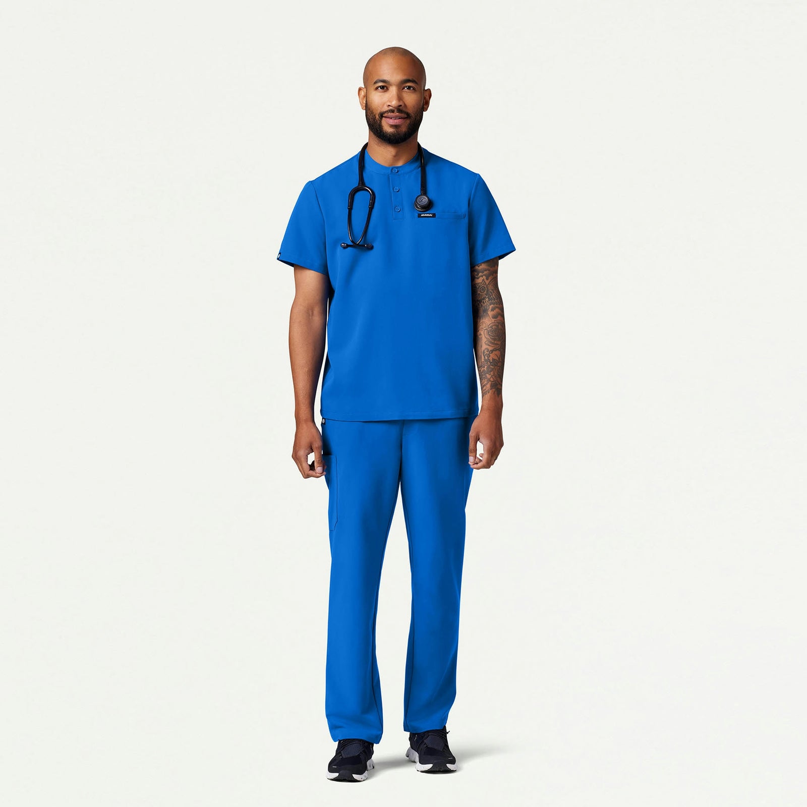 Reeve Henley Scrub Top - Royal Blue - MEN'S TOPS - Jaanuu