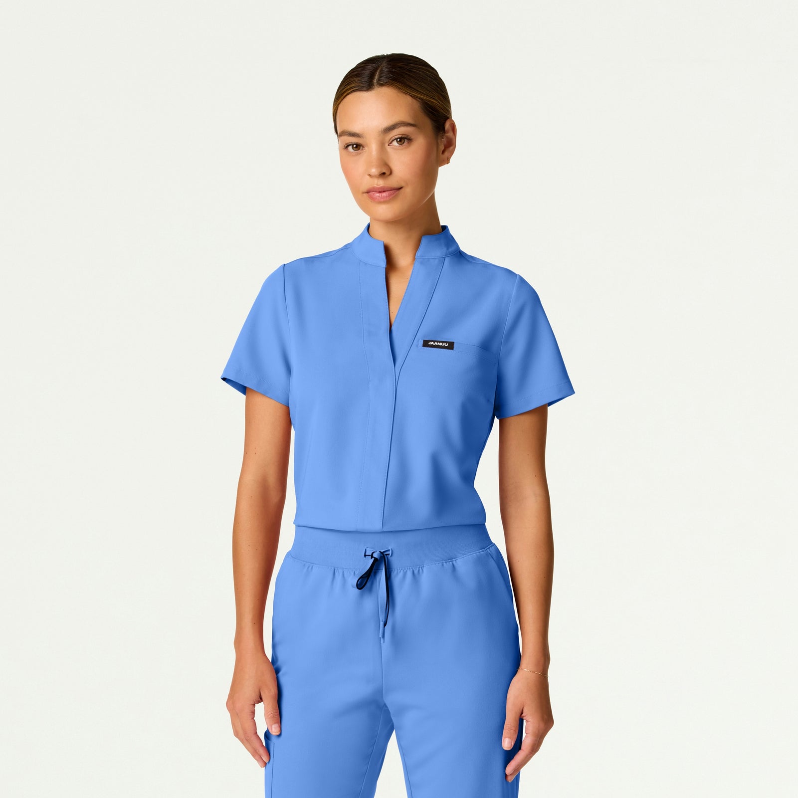 Serin Slim 1-Pocket Scrub Top - Ceil Blue - WOMEN'S TOPS - Jaanuu