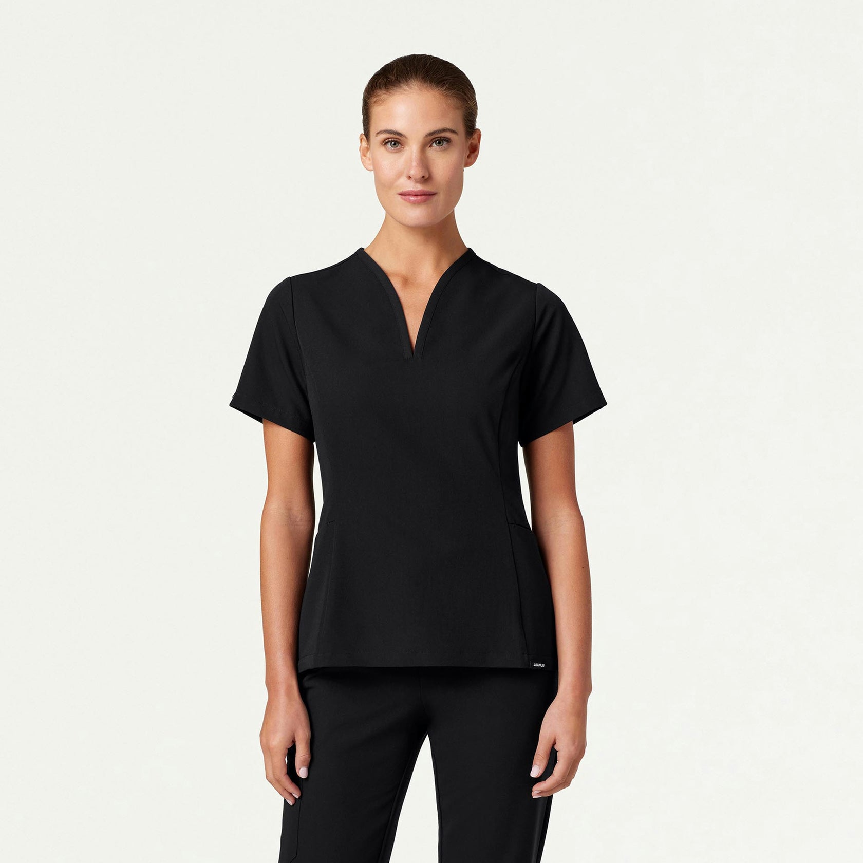 Calix Fit & Flare Scrub Top - Black - WOMEN'S TOPS - Jaanuu