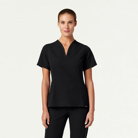 Calix Fit & Flare Scrub Top - Black - WOMEN'S TOPS - Jaanuu