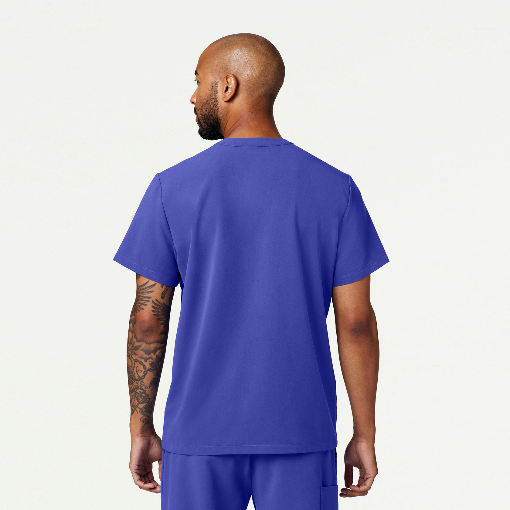 Reeve Henley Scrub Top - Moon Blue - MEN'S TOPS - Jaanuu