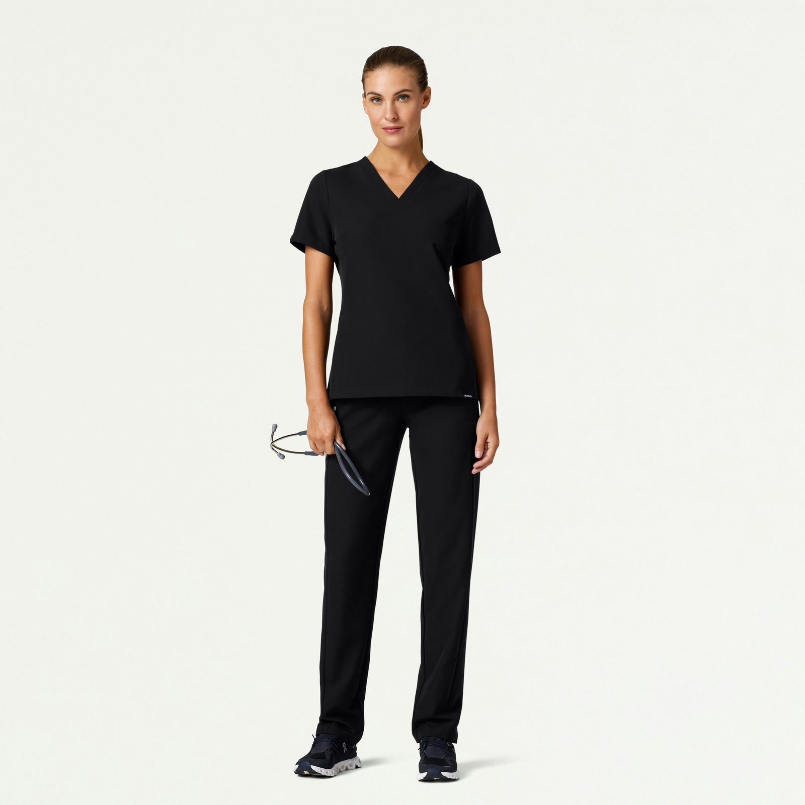 Carte Slim 2-Pocket Scrub Top - Black - WOMEN'S TOPS - Jaanuu