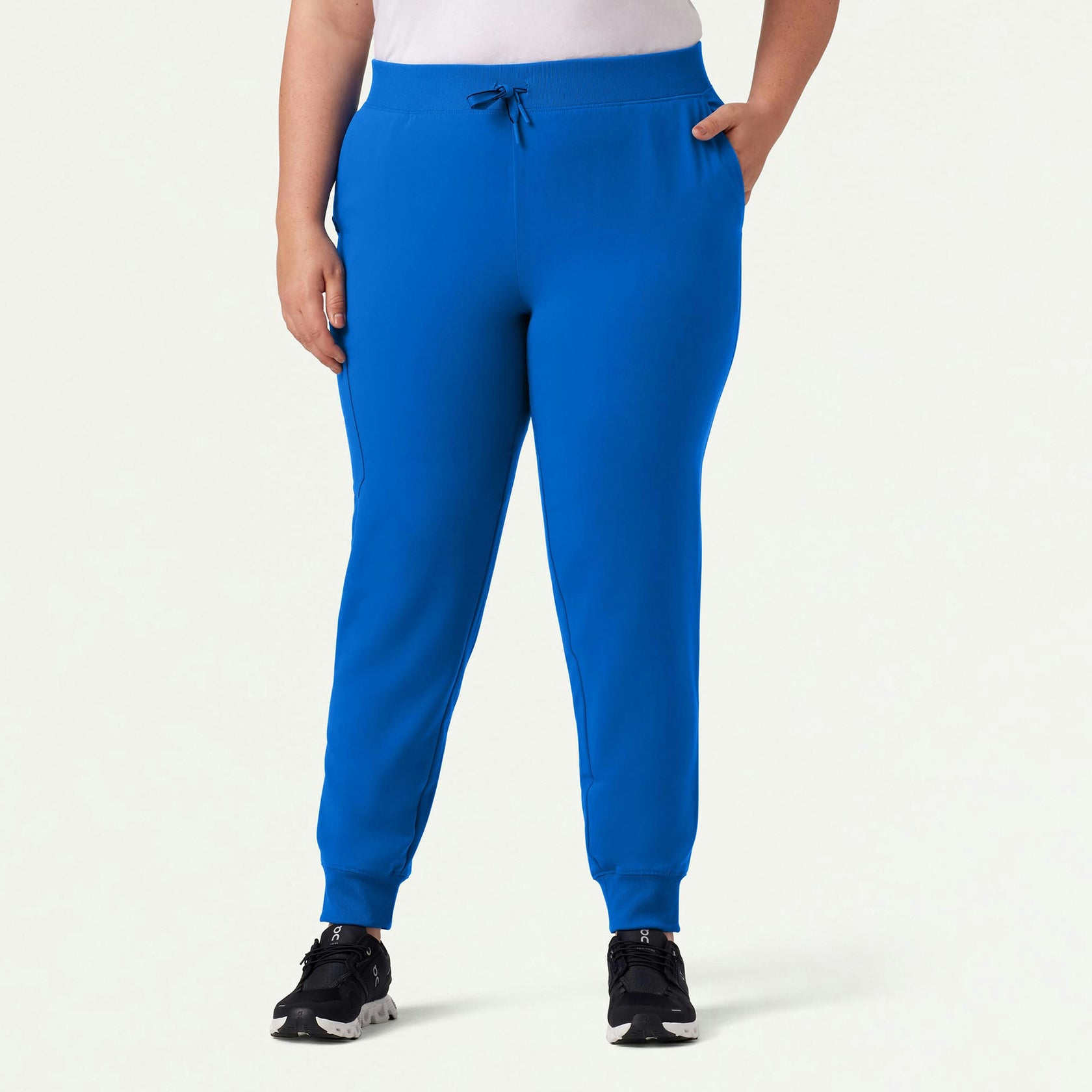 Silex Slim Knit-Waist Scrub Jogger - Royal Blue - WOMEN'S PANTS - Jaanuu