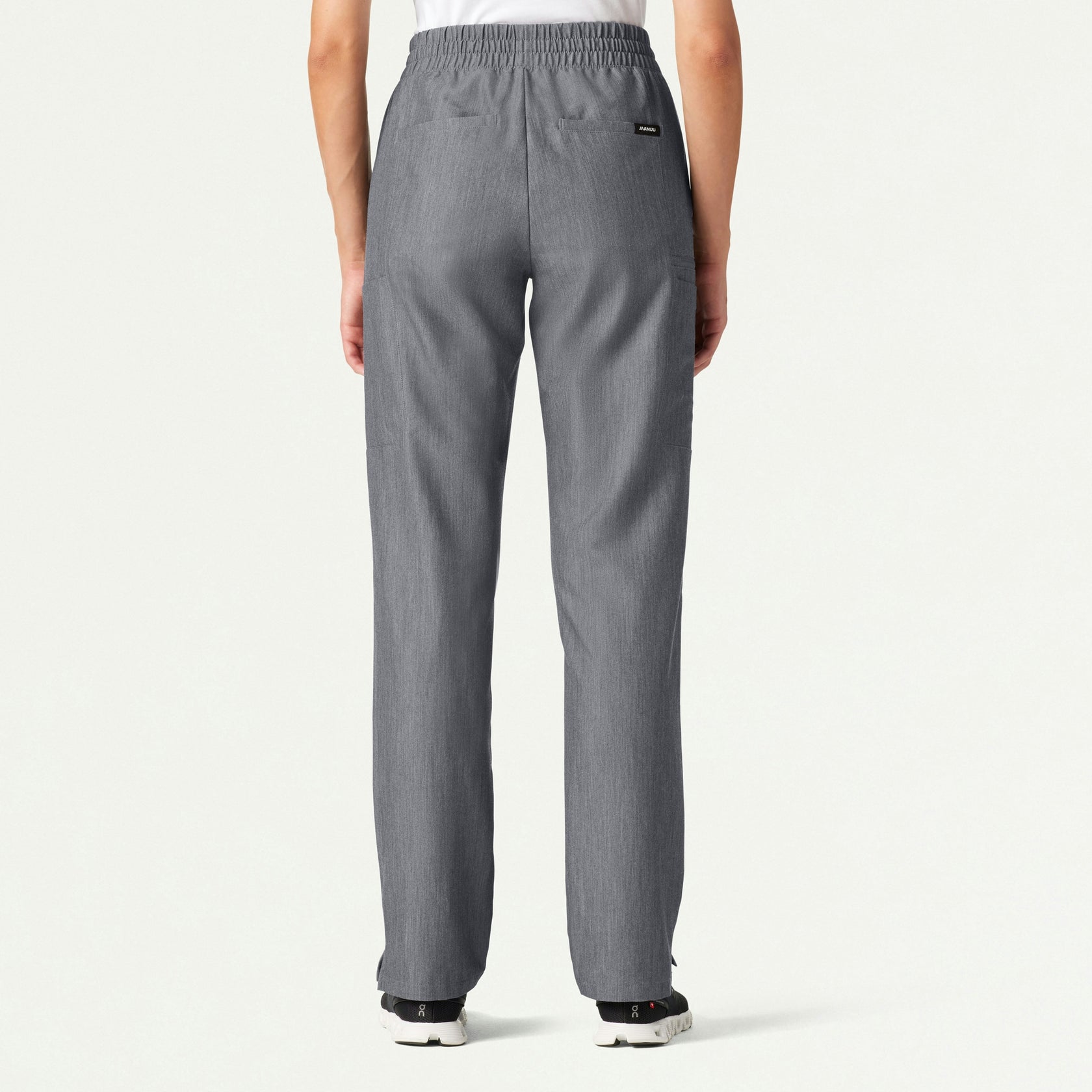 Payla 8-Pocket High Waisted Scrub Pant - Heather Gray - WOMEN'S PANTS - Jaanuu