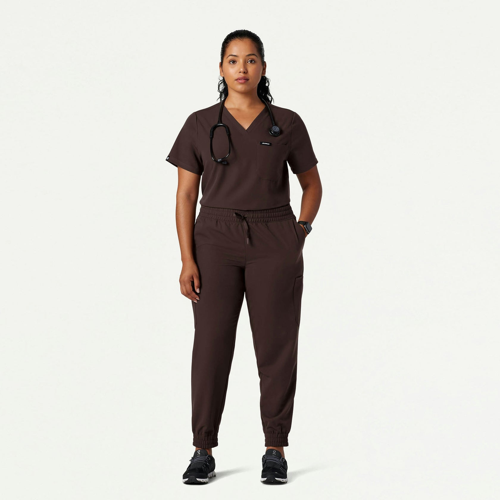 Neo Everyday Cargo Scrub Jogger - Espresso - WOMEN'S PANTS - Jaanuu