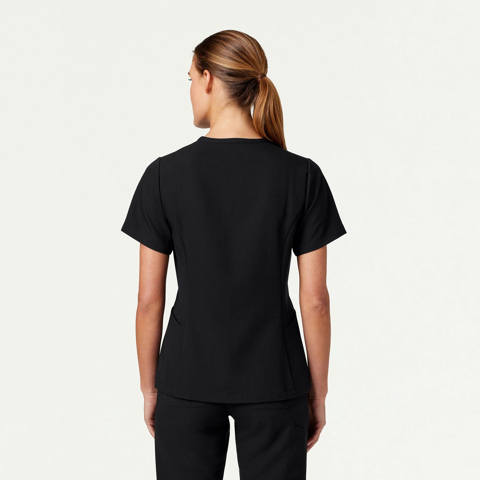 Calix Fit & Flare Scrub Top - Black - WOMEN'S TOPS - Jaanuu