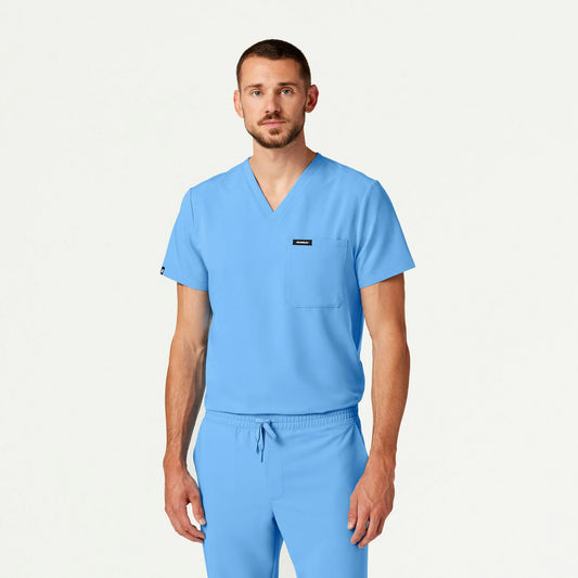 Holmes Everyday 1-Pocket Scrub Top - Sky Blue - MEN'S TOPS - Jaanuu