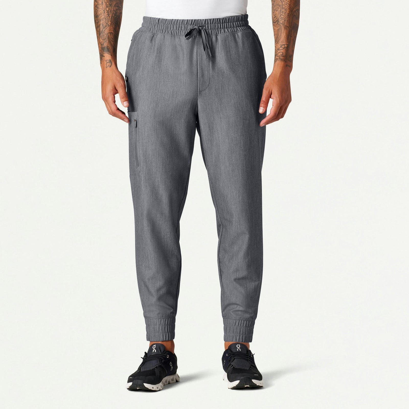 Cobot 8-Pocket Scrub Jogger - Heather Gray - MEN'S PANTS - Jaanuu