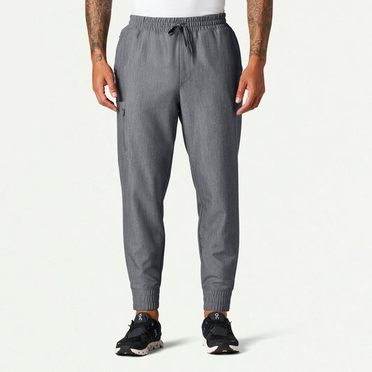 Cobot 8-Pocket Scrub Jogger - Heather Gray - MEN'S PANTS - Jaanuu