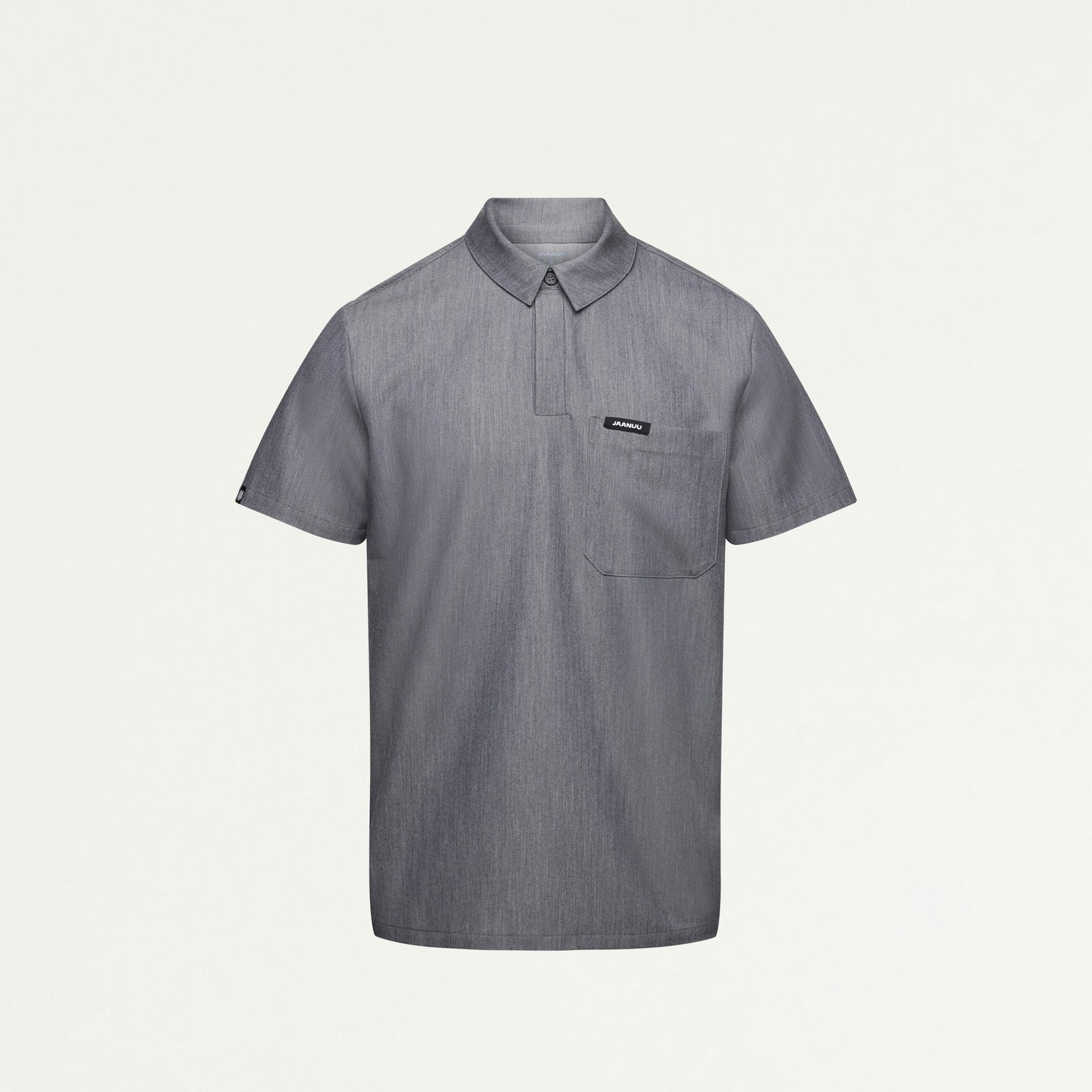 Axis Polo Scrub Top - Heather Gray - MEN'S TOPS - Jaanuu