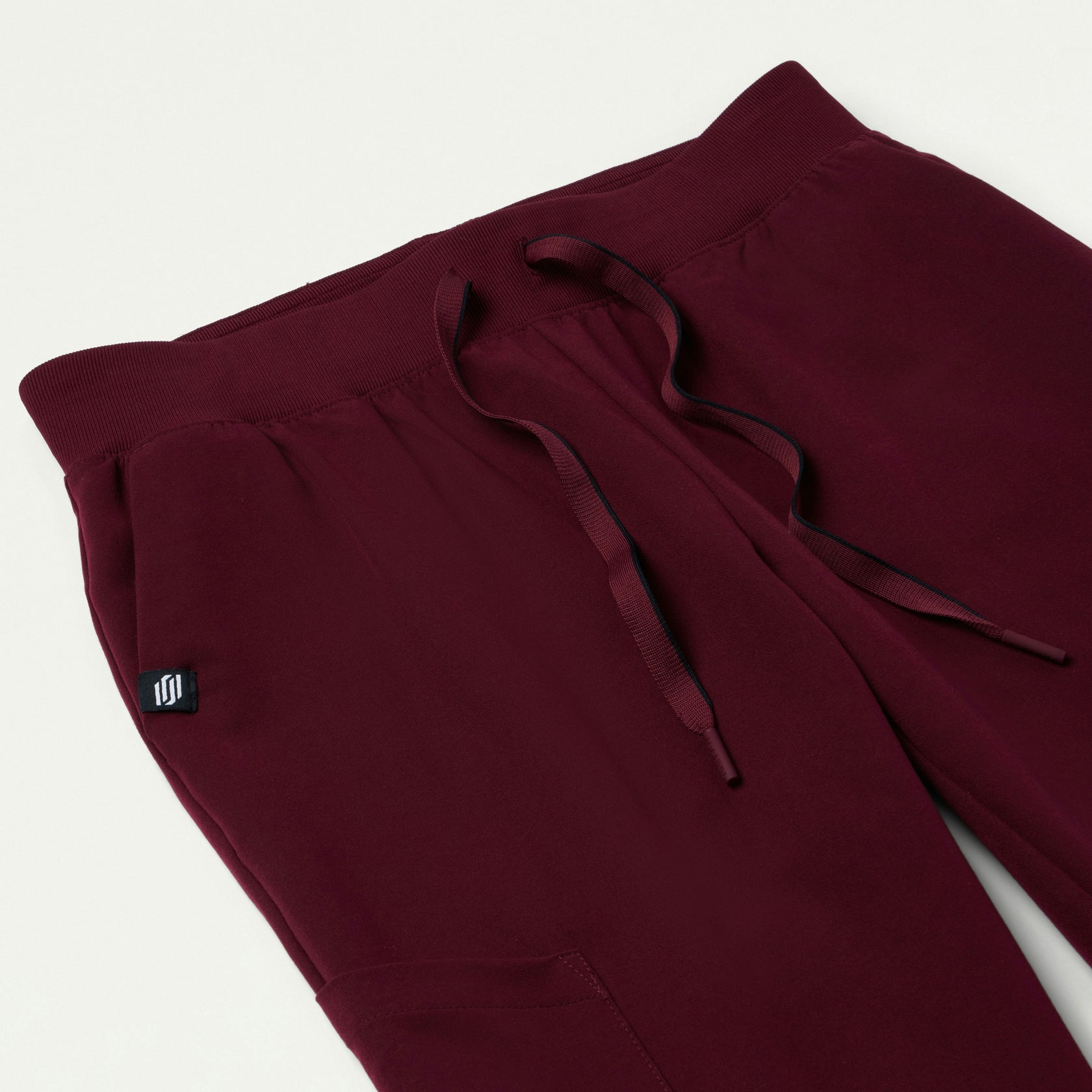 Silex Slim Knit-Waist Scrub Jogger - Burgundy - WOMEN'S PANTS - Jaanuu