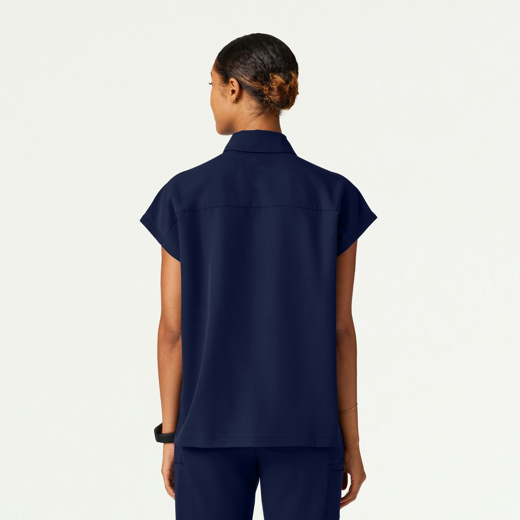 Acta Oversized 2-Pocket Scrub Top - Midnight Navy - WOMEN'S TOPS - Jaanuu