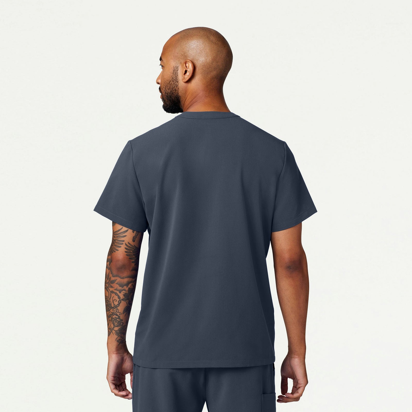 Reeve Henley Scrub Top - Carbon Gray - MEN'S TOPS - Jaanuu