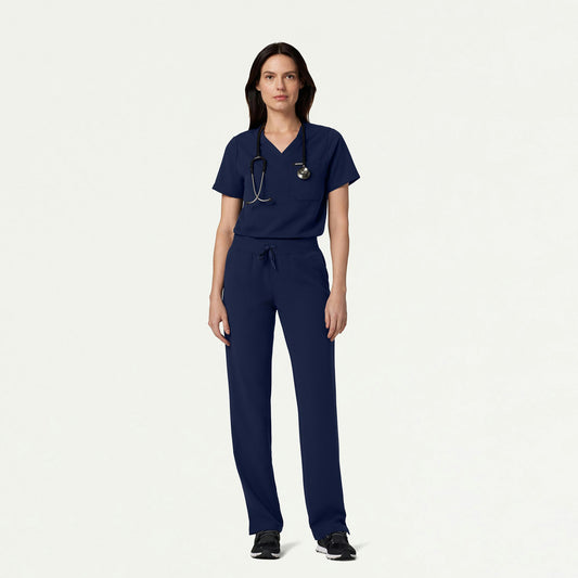 The Ava Essential Scrub Set - Midnight Navy