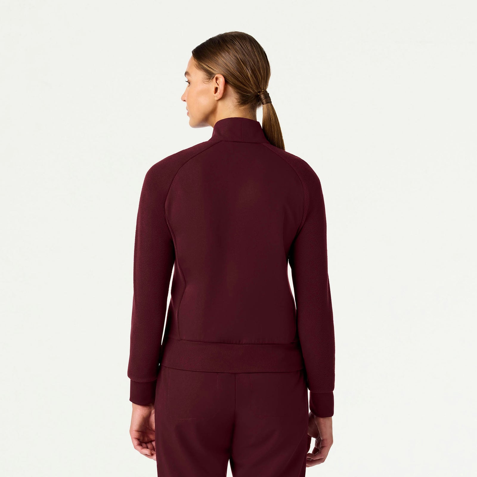 Cloud Hybrid Fleece Bomber Jacket - Burgundy - WOMEN'S JACKETS - Jaanuu