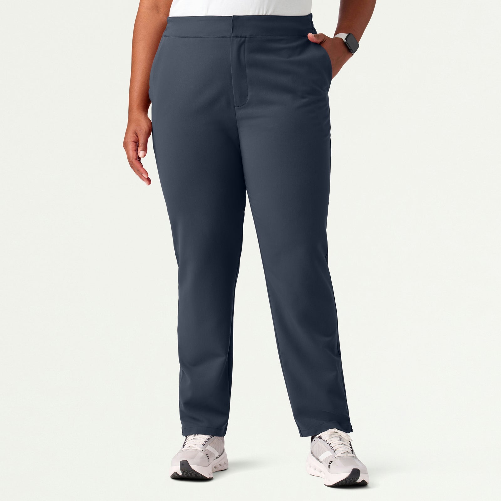 Skyler Slim Zip-Fly Scrub Pant - Carbon Gray - WOMEN'S PANTS - Jaanuu