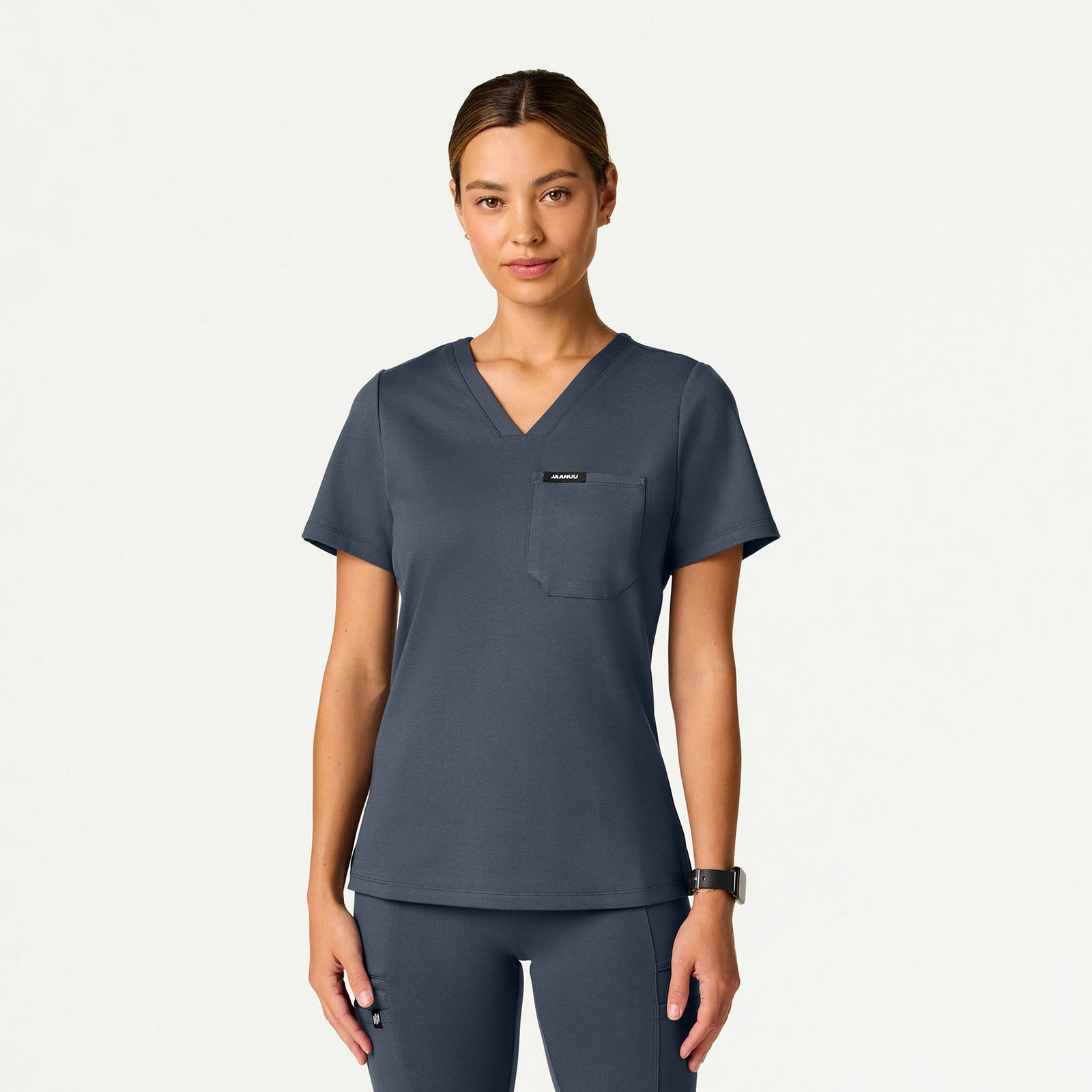 Sona Slim ULTRAsoft Scrub Top - Carbon Gray - WOMEN'S TOPS - Jaanuu