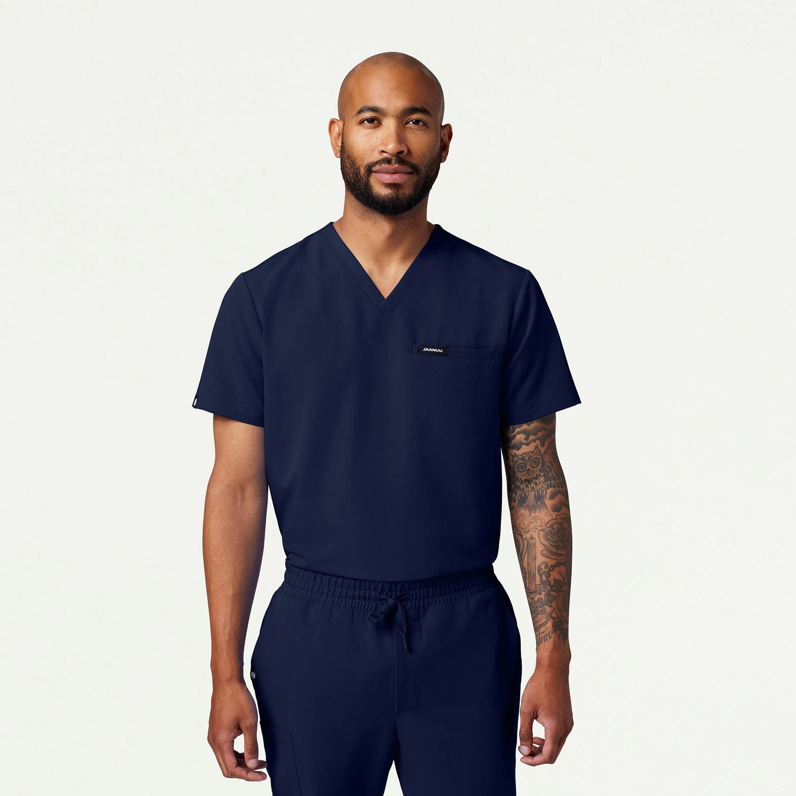 Romin 1-Pocket Scrub Top - Midnight Navy - MEN'S TOPS - Jaanuu