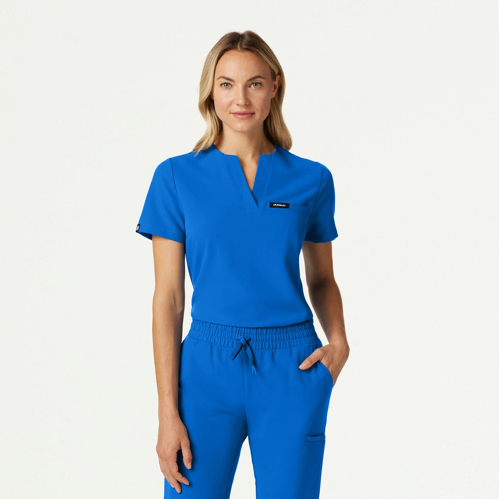 Andra Slim 1-Pocket Scrub Top - Royal Blue - WOMEN'S TOPS - Jaanuu