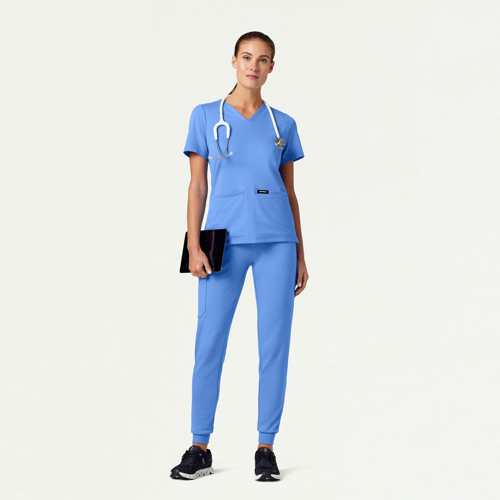 Cesi Slim ULTRAsoft Scrub Top - Ceil Blue - WOMEN'S TOPS - Jaanuu