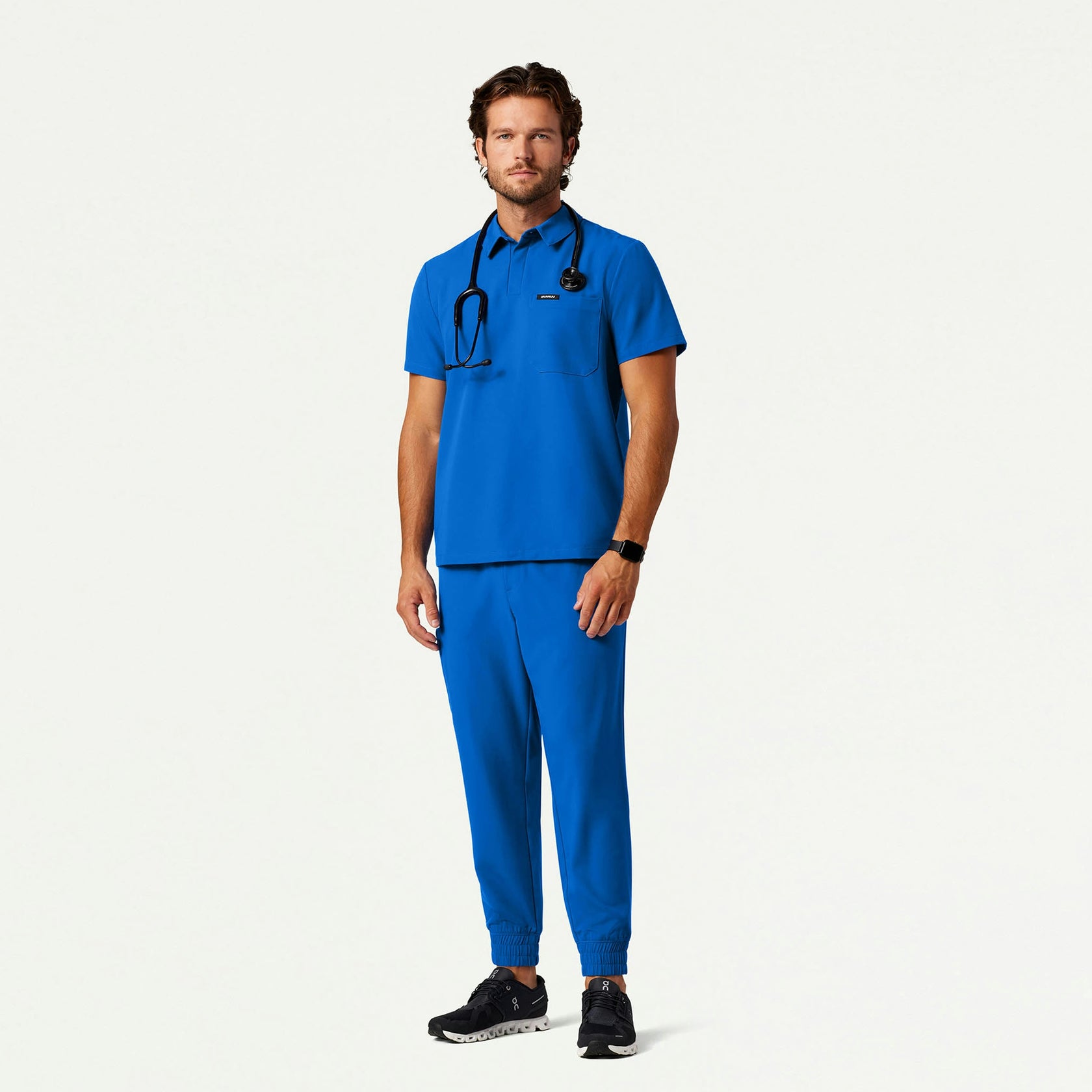 Axis Polo Scrub Top - Royal Blue - MEN'S TOPS - Jaanuu