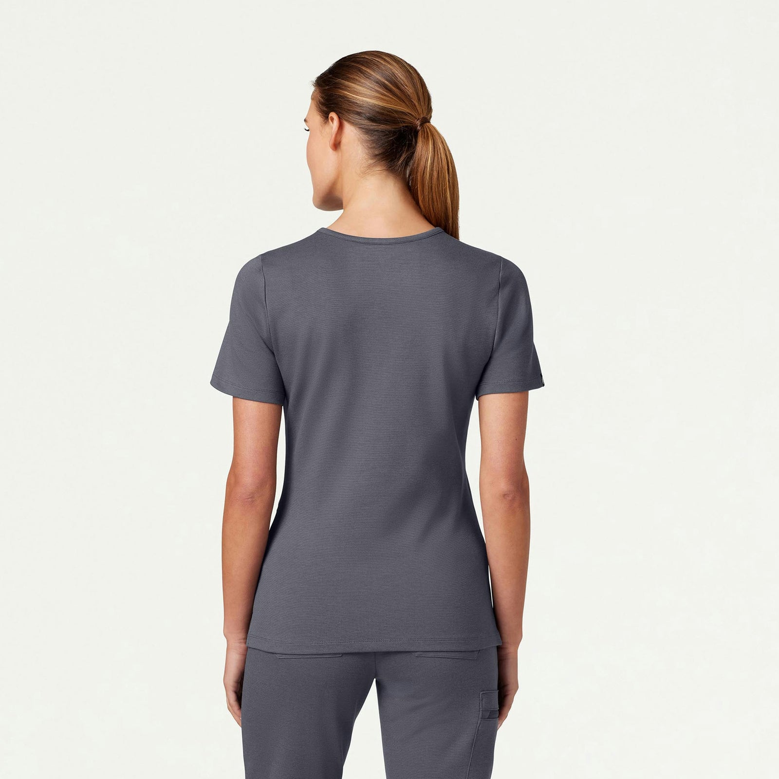 Cesi Slim ULTRAsoft Scrub Top - Heather Gray - WOMEN'S TOPS - Jaanuu