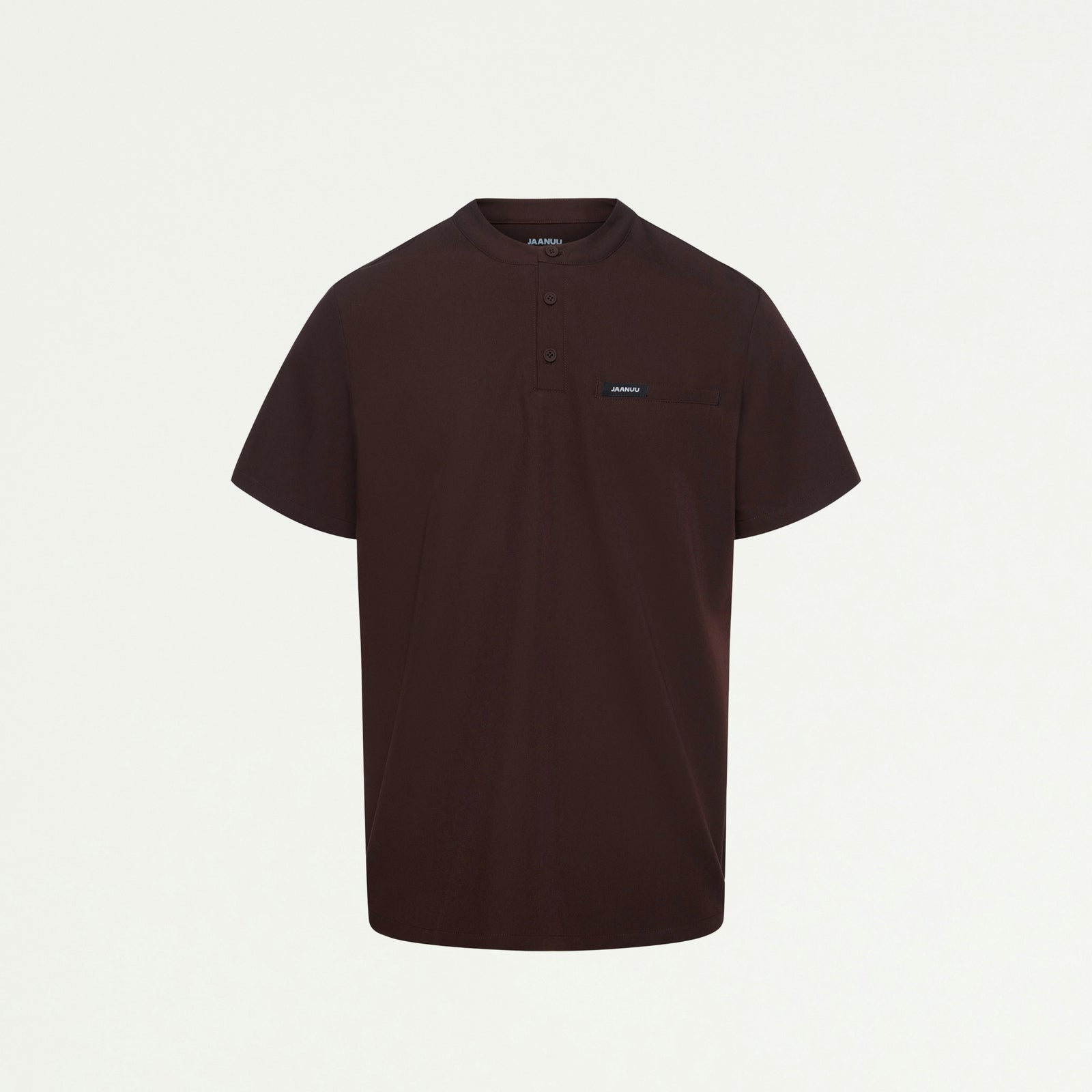 Reeve Henley Scrub Top - Espresso - MEN'S TOPS - Jaanuu