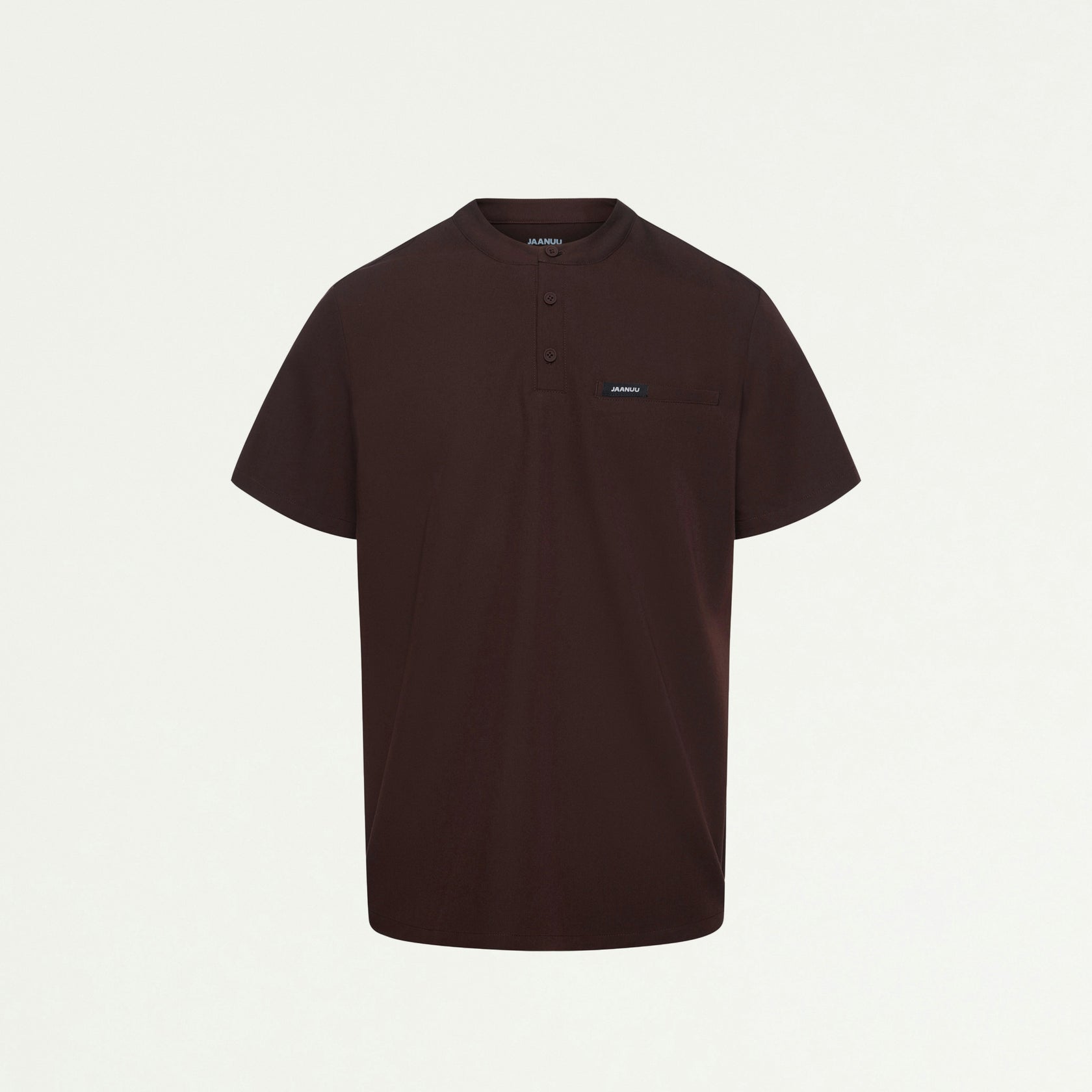 Reeve Henley Scrub Top - Espresso - MEN'S TOPS - Jaanuu