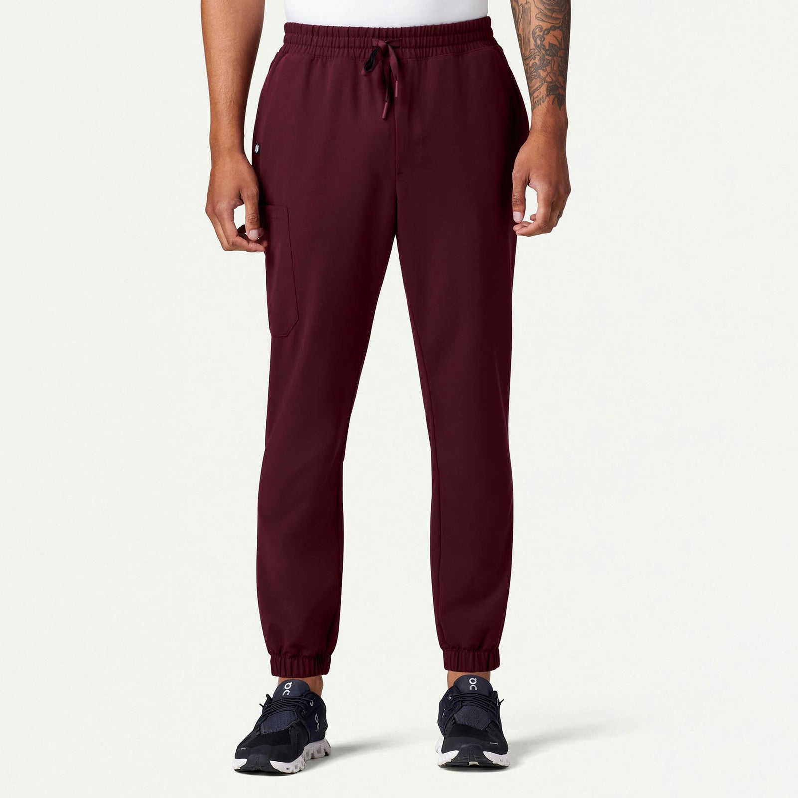 Rhodes Slim Crossover Scrub Jogger - Burgundy - MEN'S PANTS - Jaanuu