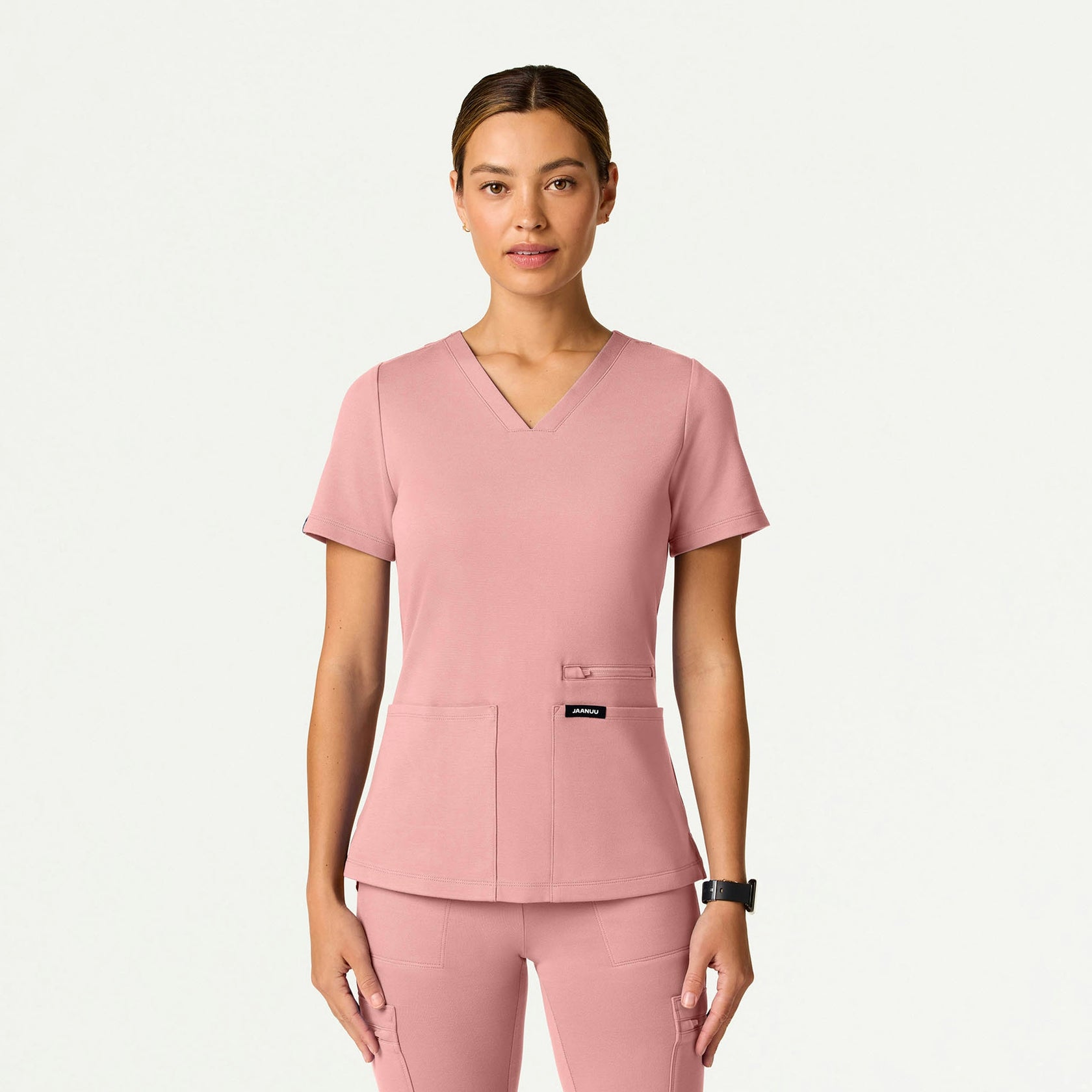 Kass Slim 4-Pocket ULTRAsoft Scrub Top - Mauve - WOMEN'S TOPS - Jaanuu