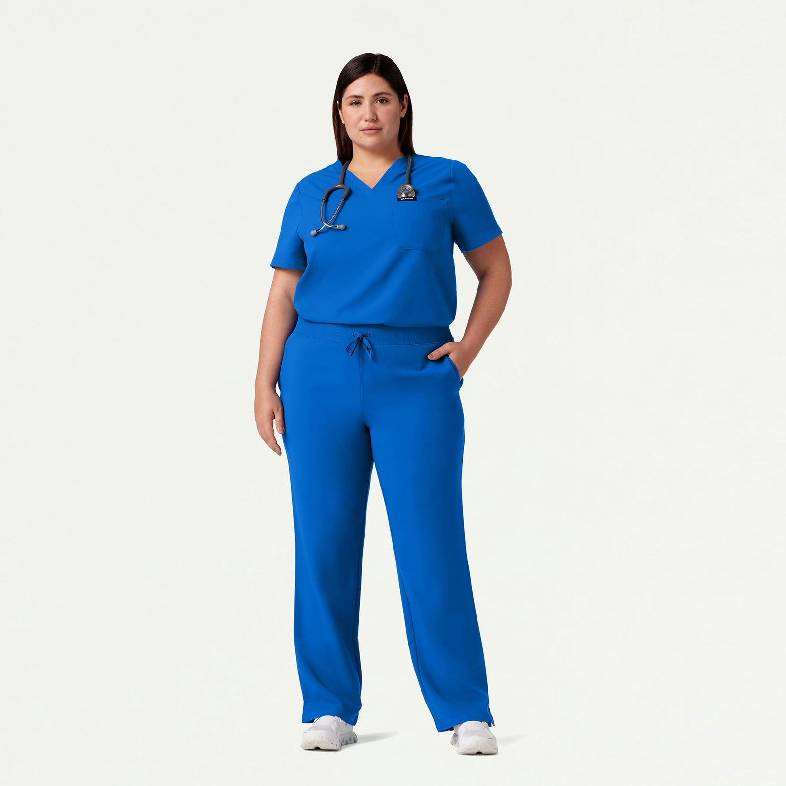 Xenos Essential Knit-Waist Scrub Pant - Royal Blue - WOMEN'S PANTS - Jaanuu