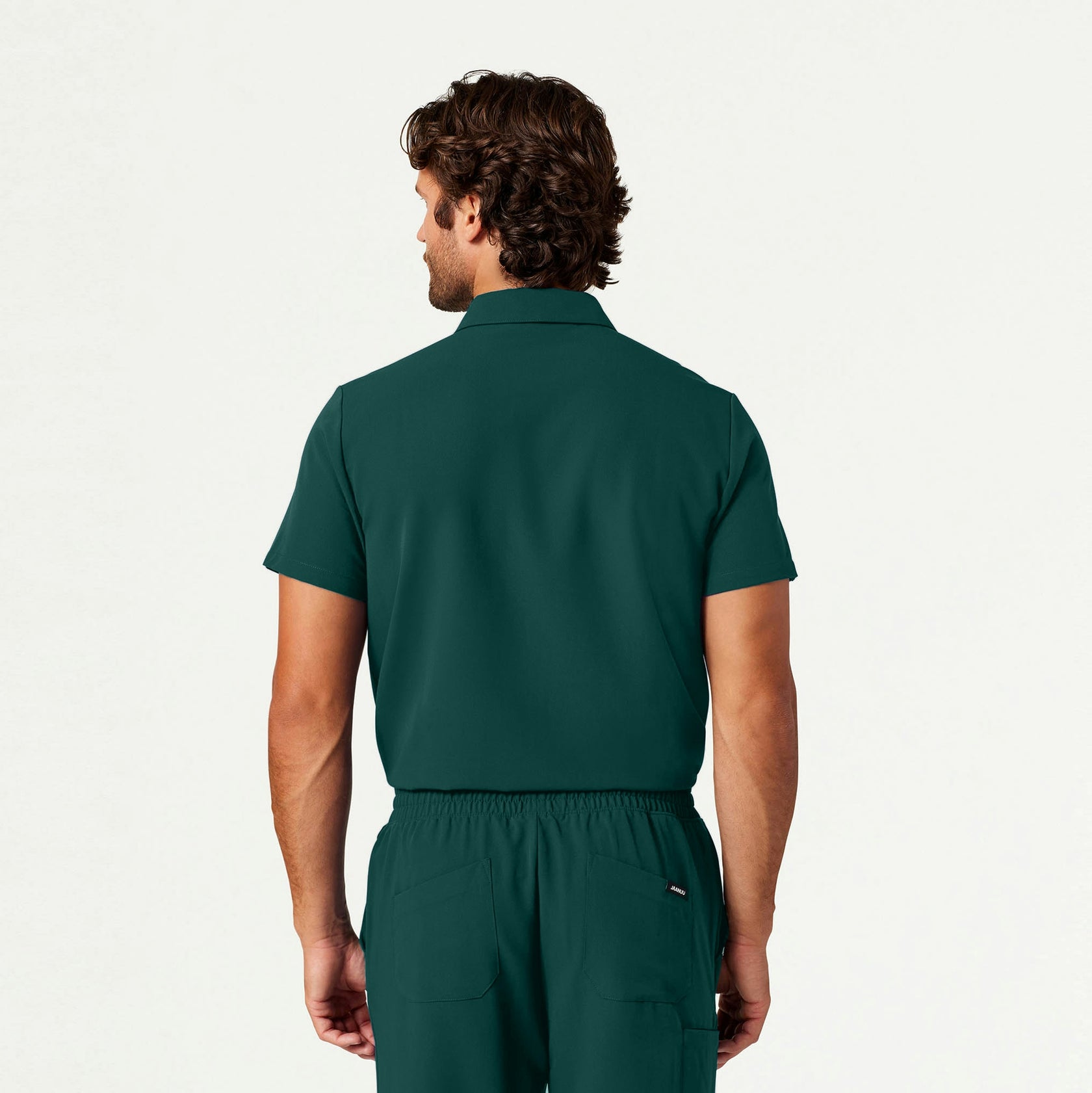 Axis Polo Scrub Top - Midnight Green - MEN'S TOPS - Jaanuu