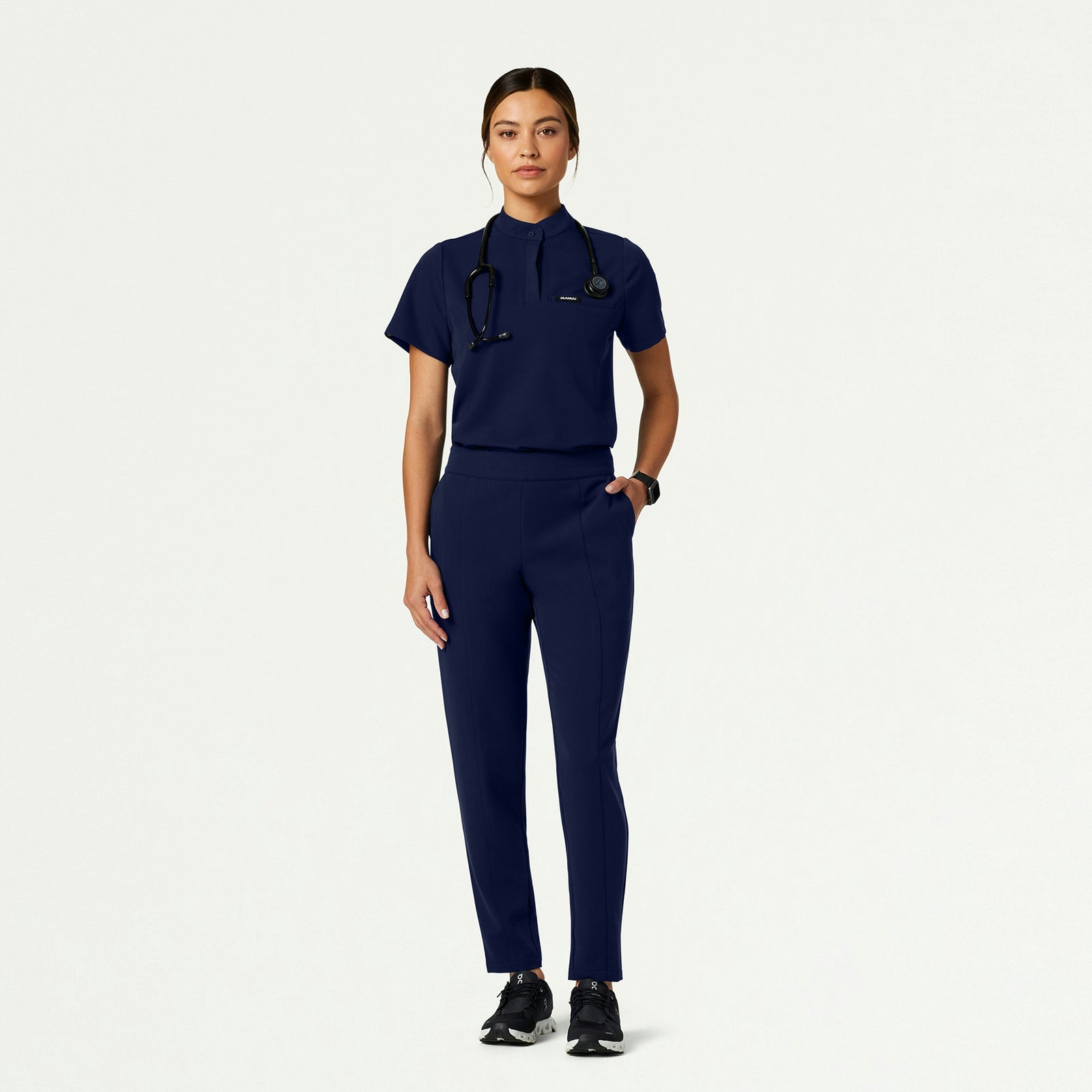 Lio Tapered 5-Pocket Scrub Pant - Midnight Navy - WOMEN'S PANTS - Jaanuu