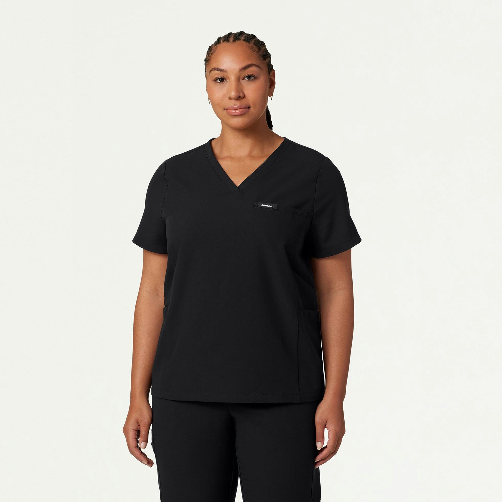 Magna 3-Pocket Scrub Top - Black - WOMEN'S TOPS - Jaanuu