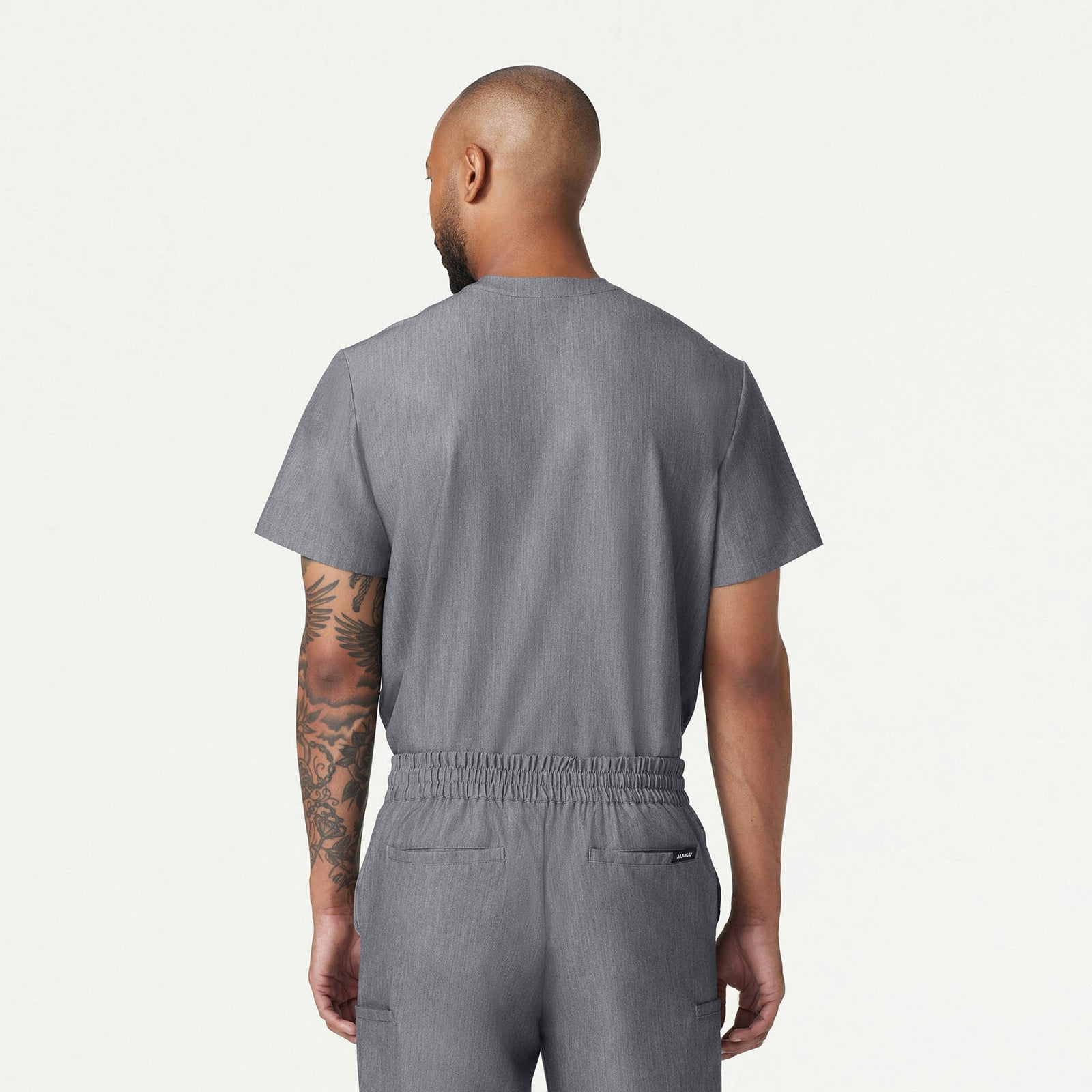 Reeve Henley Scrub Top - Heather Gray - MEN'S TOPS - Jaanuu