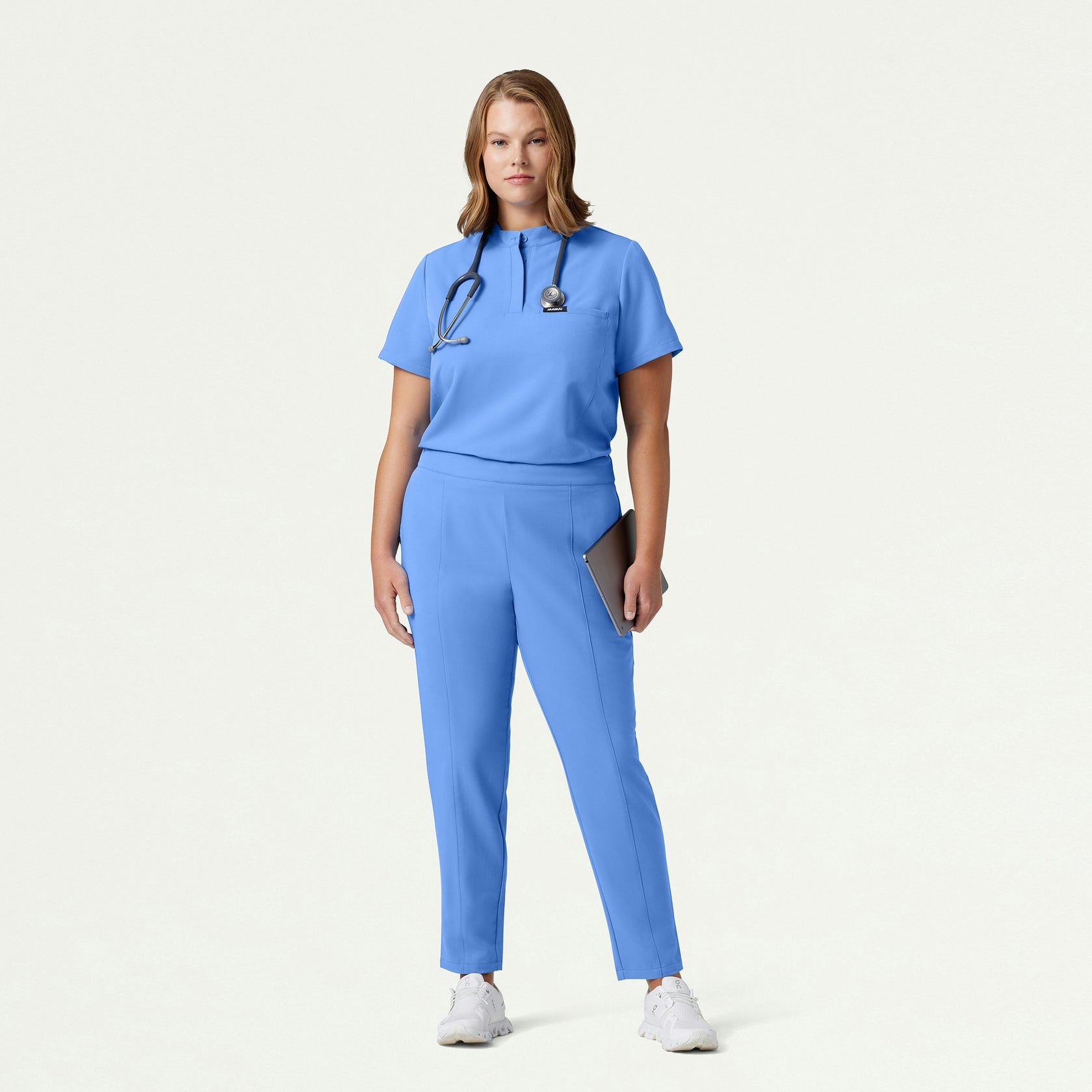 Lio Tapered 5-Pocket Scrub Pant - Ceil Blue - WOMEN'S PANTS - Jaanuu