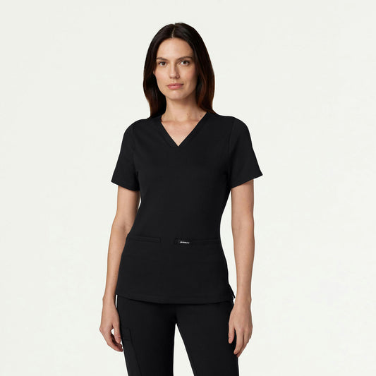 Cesi Slim ULTRAsoft Scrub Top - Black - WOMEN'S TOPS - Jaanuu