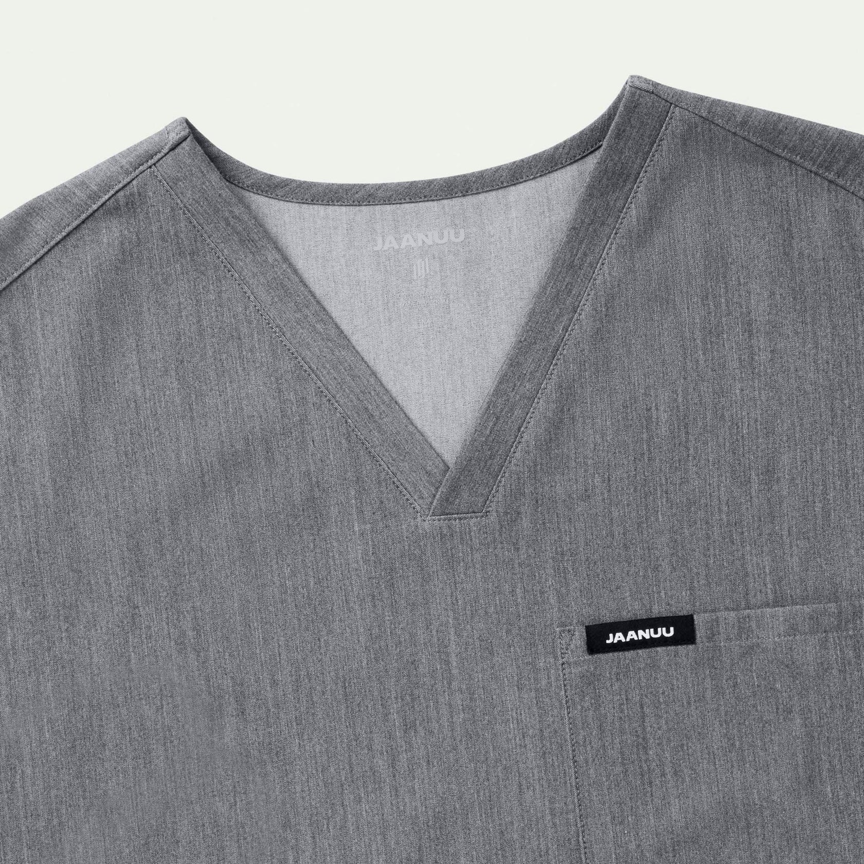 Holmes Everyday 1-Pocket Scrub Top - Heather Gray - MEN'S TOPS - Jaanuu