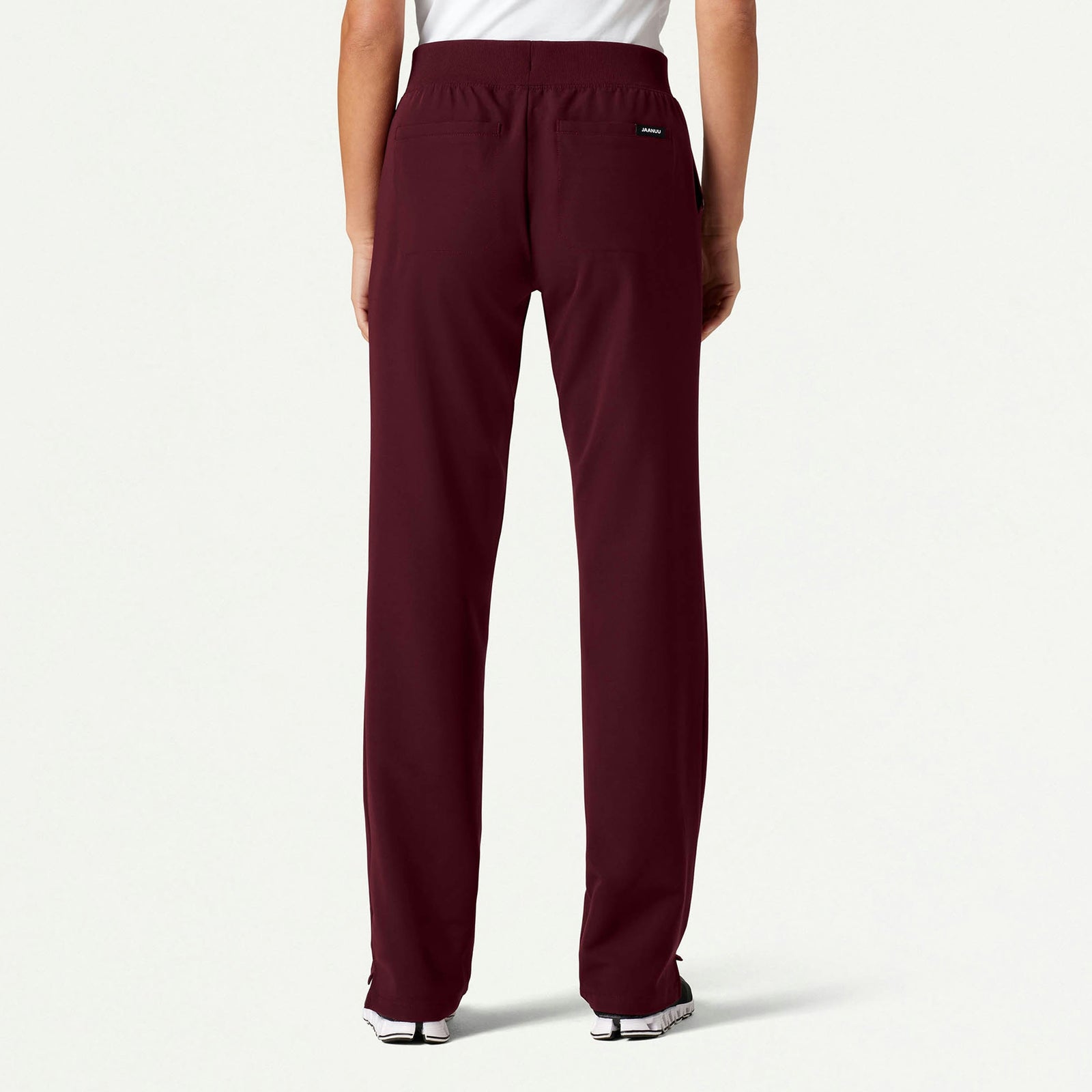 Xenos Essential Knit-Waist Scrub Pant - Burgundy - WOMEN'S PANTS - Jaanuu