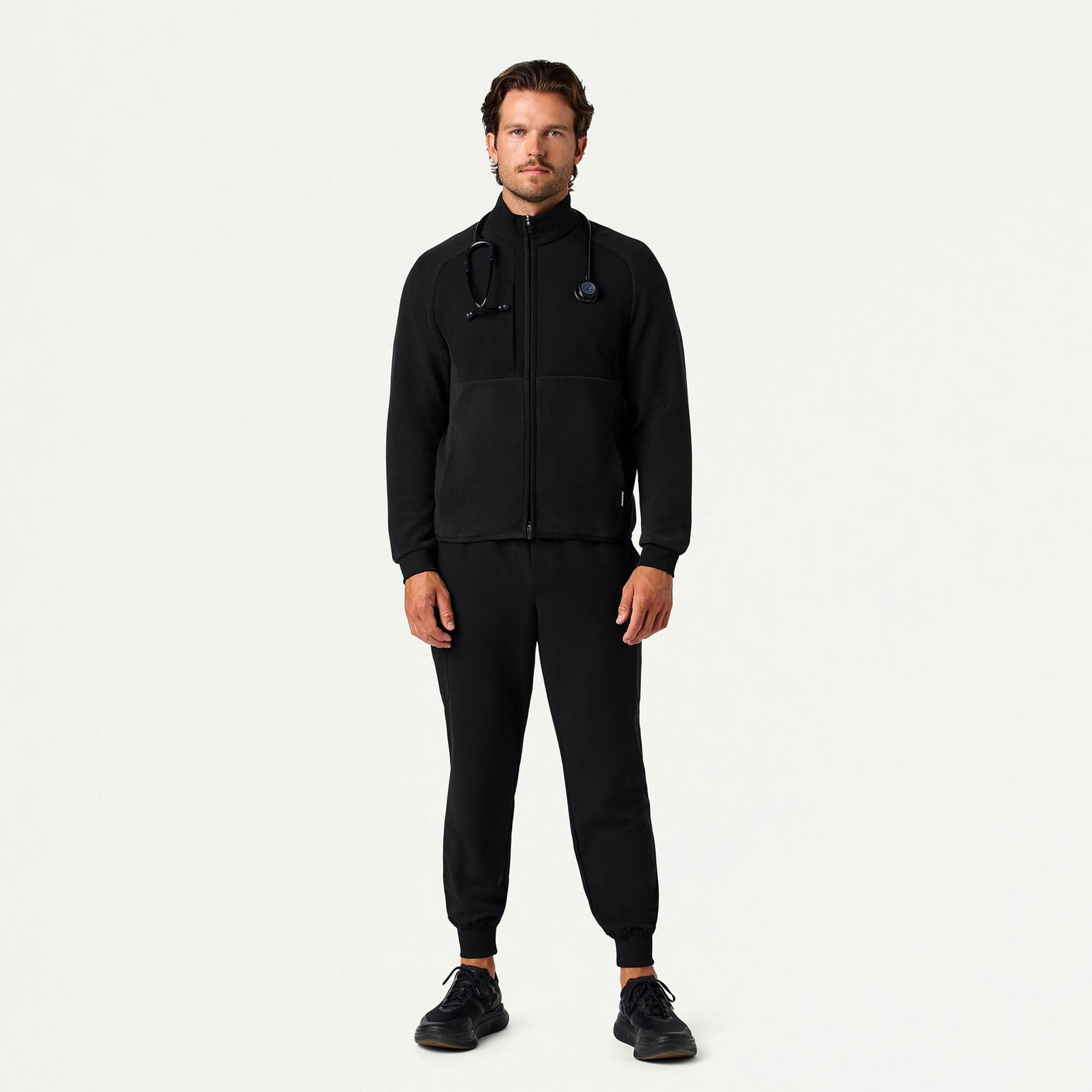 Cloud Hybrid Fleece Jacket - Black - MEN'S JACKETS - Jaanuu