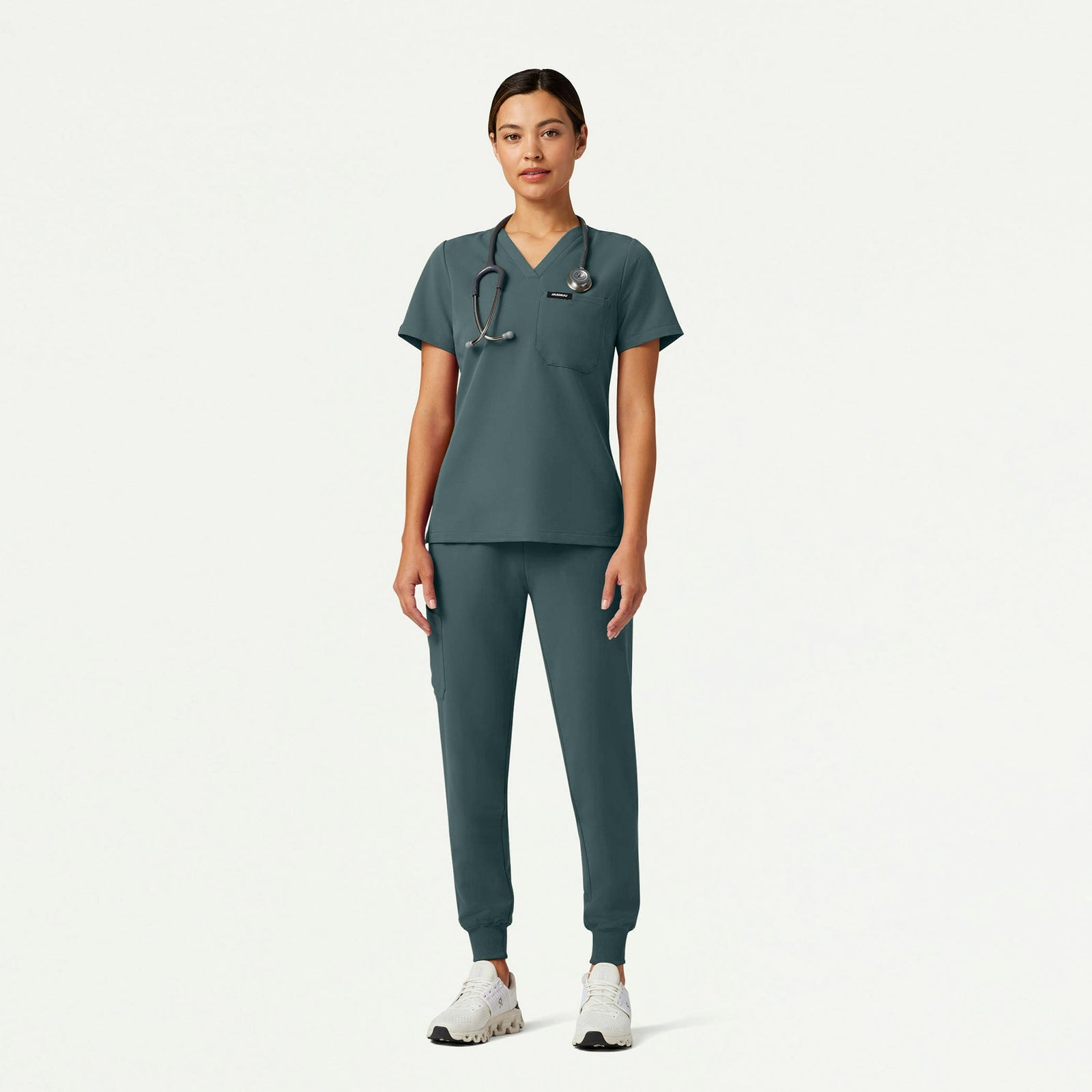 Rhena Slim Essential 1-Pocket Scrub Top - Alpine Green - WOMEN'S TOPS - Jaanuu