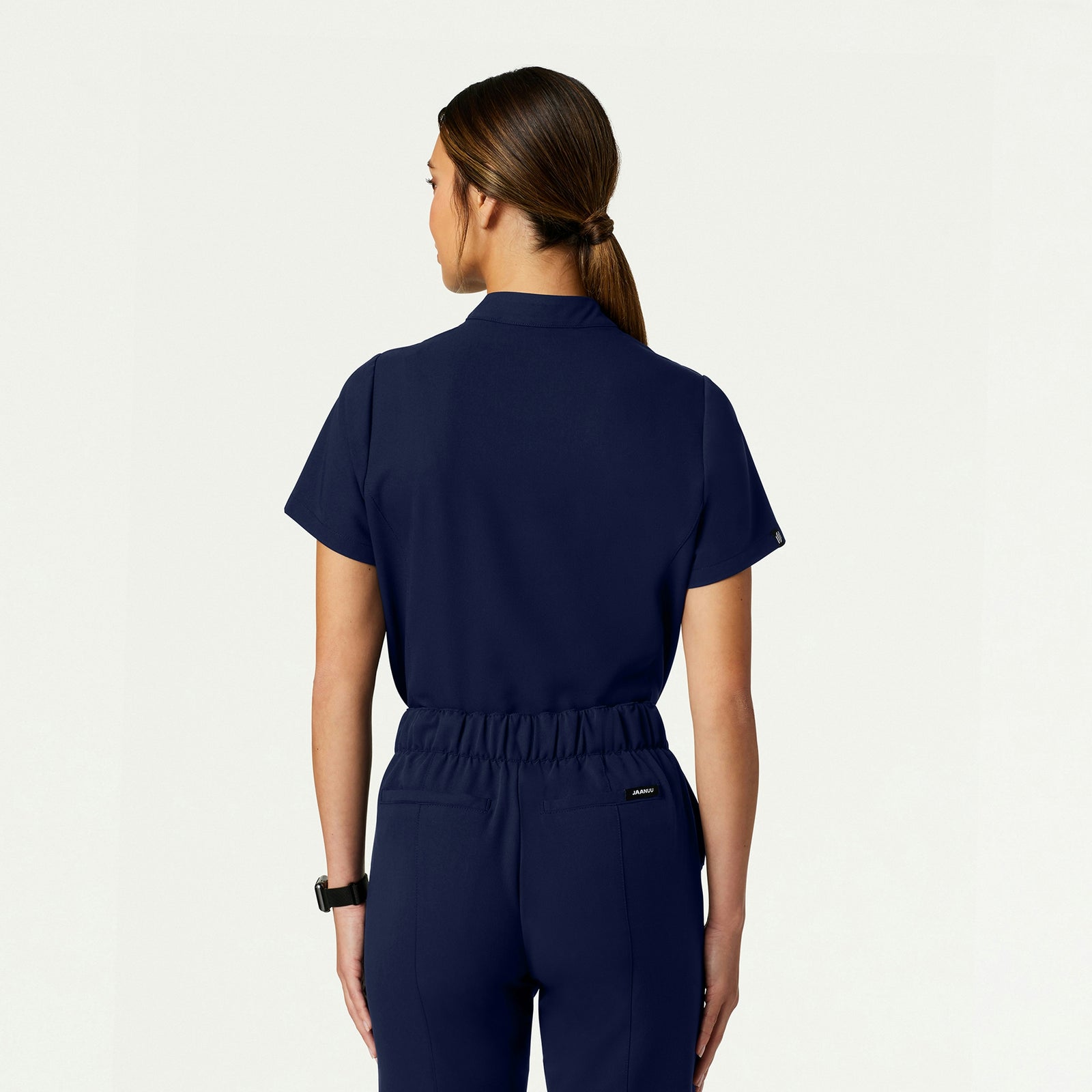 Savi Tuck-In Stand-Collar Scrub Top - Midnight Navy - WOMEN'S TOPS - Jaanuu