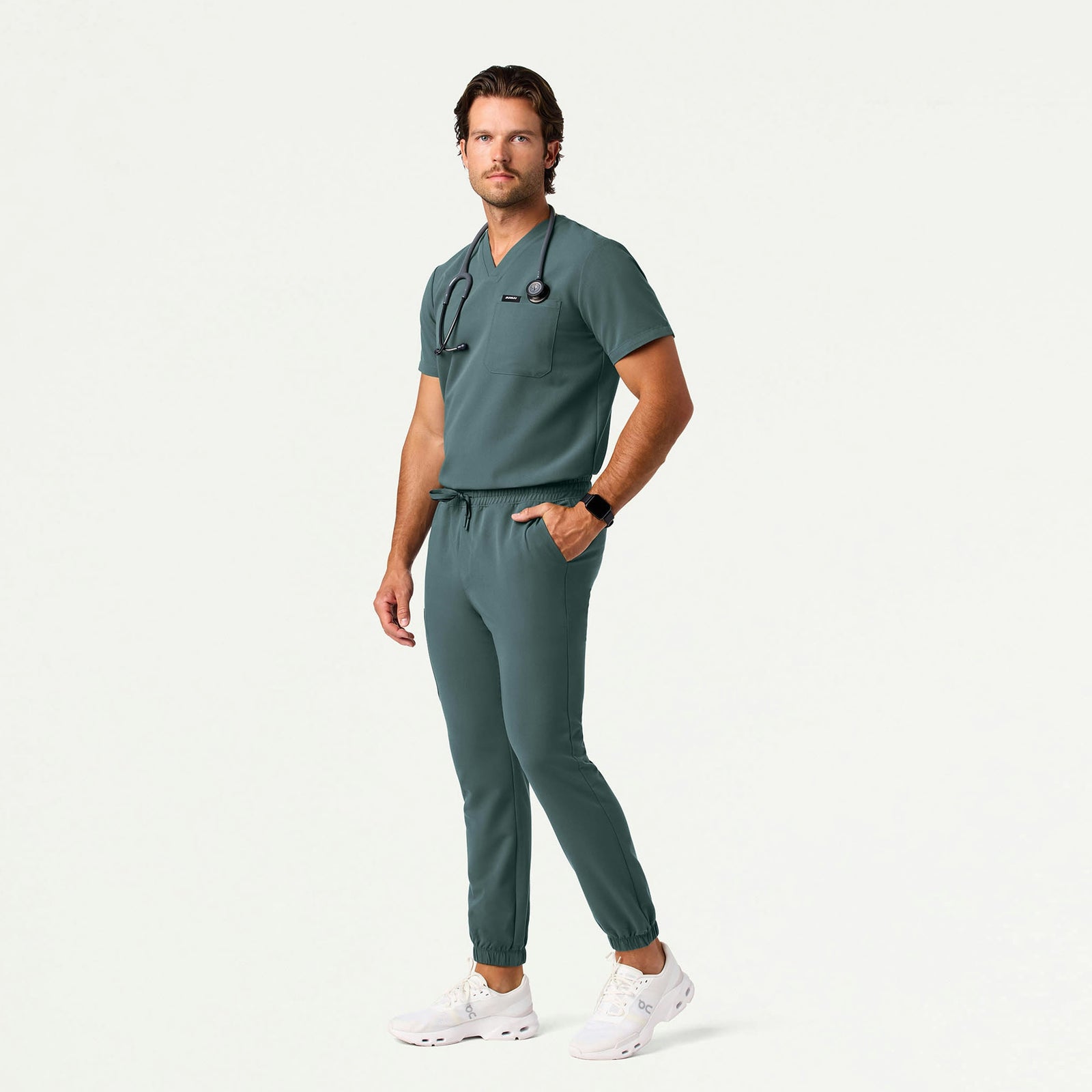 Rhodes Slim Crossover Scrub Jogger - Alpine Green - MEN'S PANTS - Jaanuu