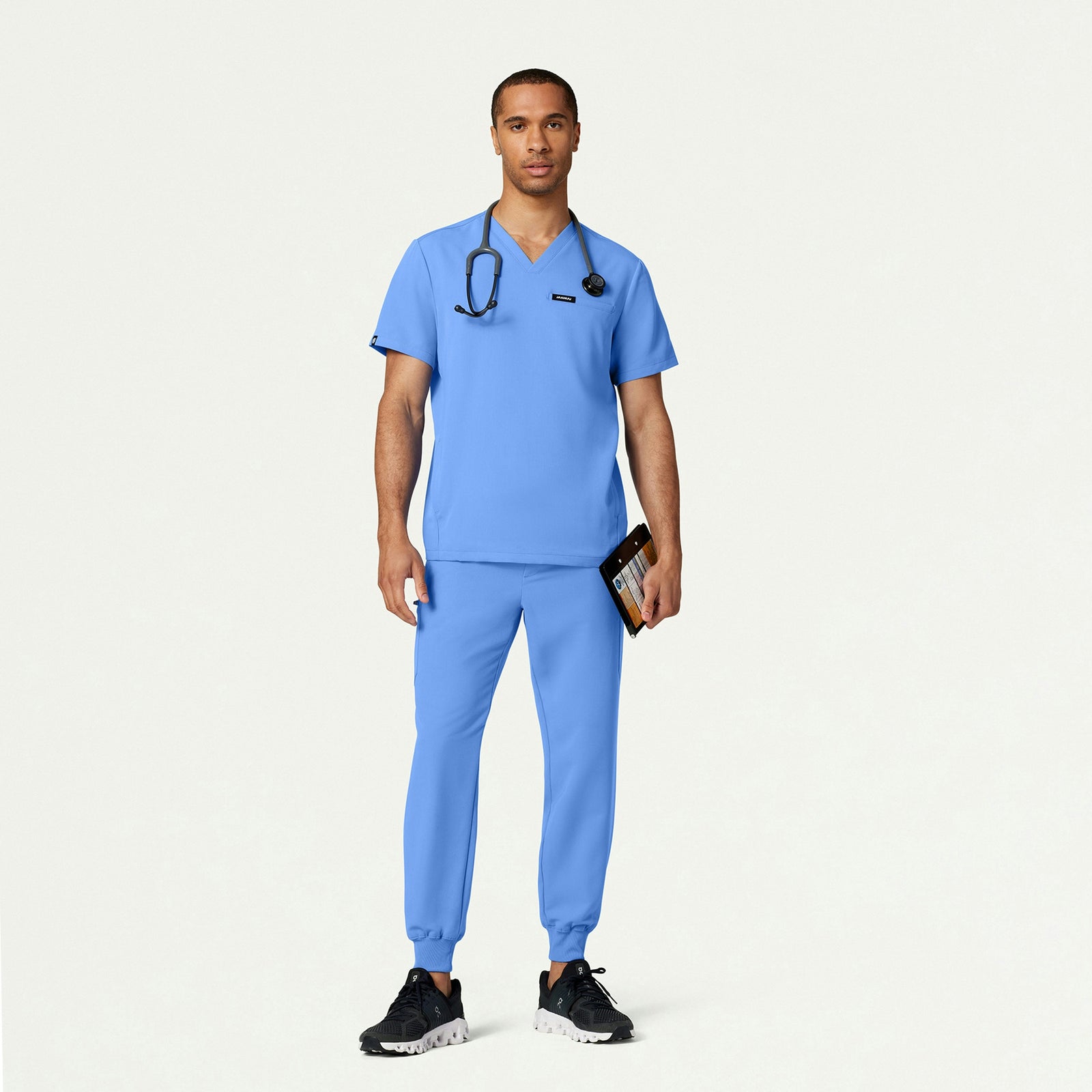 Platt 3-Pocket Scrub Top - Ceil Blue - MEN'S TOPS - Jaanuu