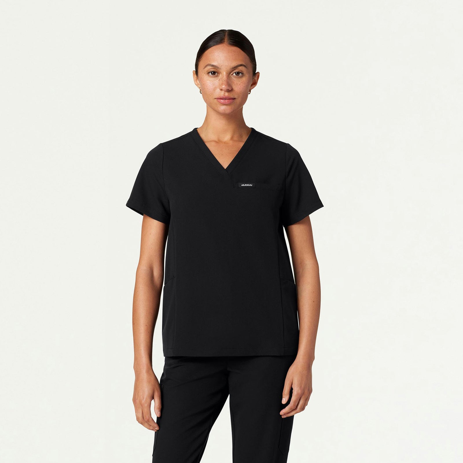 Magna 3-Pocket Scrub Top - Black - WOMEN'S TOPS - Jaanuu