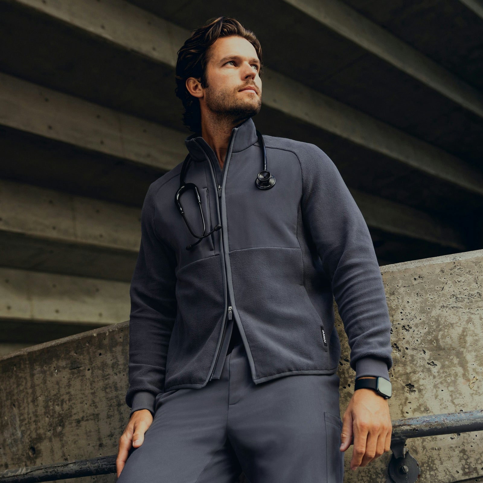 Cloud Hybrid Fleece Jacket - Carbon Gray - MEN'S JACKETS - Jaanuu