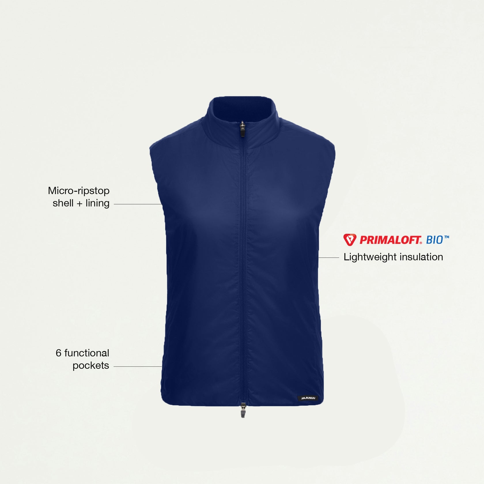 Phantom Slim Insulated Vest - Navy Blue - WOMEN'S JACKETS - Jaanuu