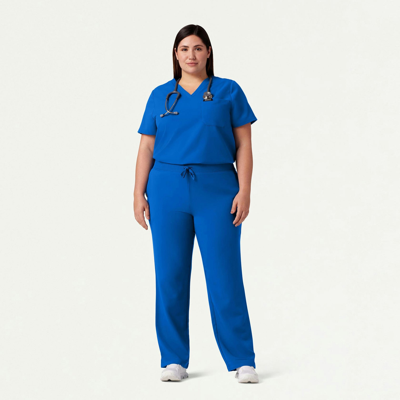 Rhena Essential 1-Pocket Scrub Top - Royal Blue - WOMEN'S TOPS - Jaanuu