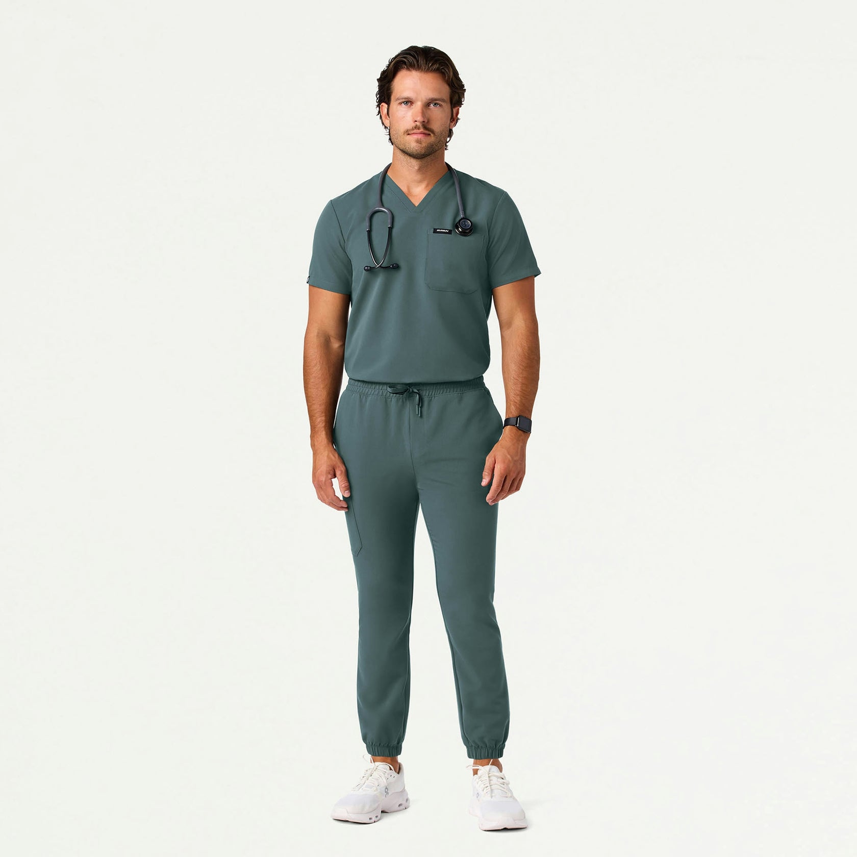 Holmes Slim Everyday 1-Pocket Scrub Top - Alpine Green - MEN'S TOPS - Jaanuu